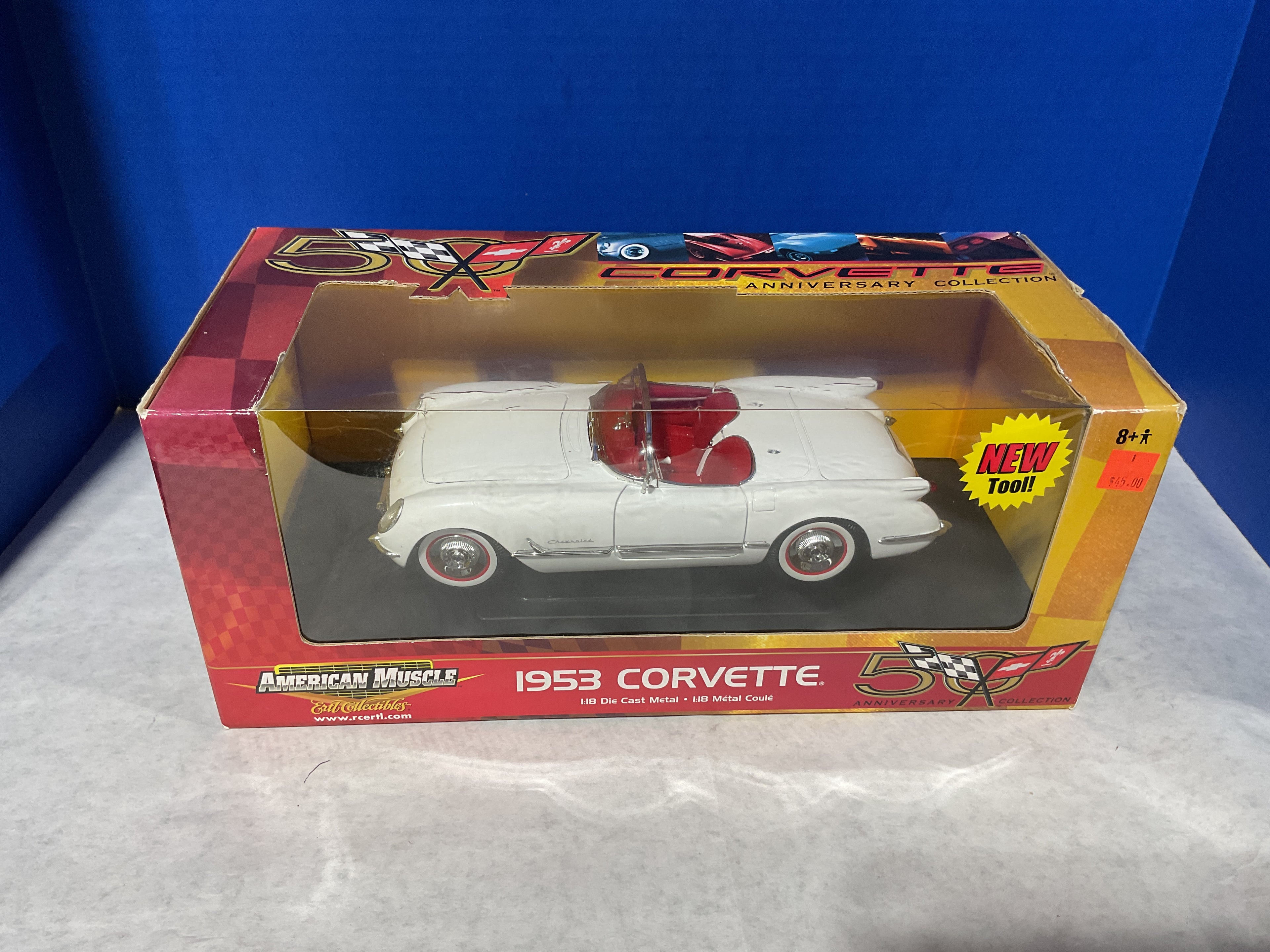 1:18 Scale 1953 Chevrolet Corvette Roadster – Ertl American Muscle 50th Anniversary Die-Cast