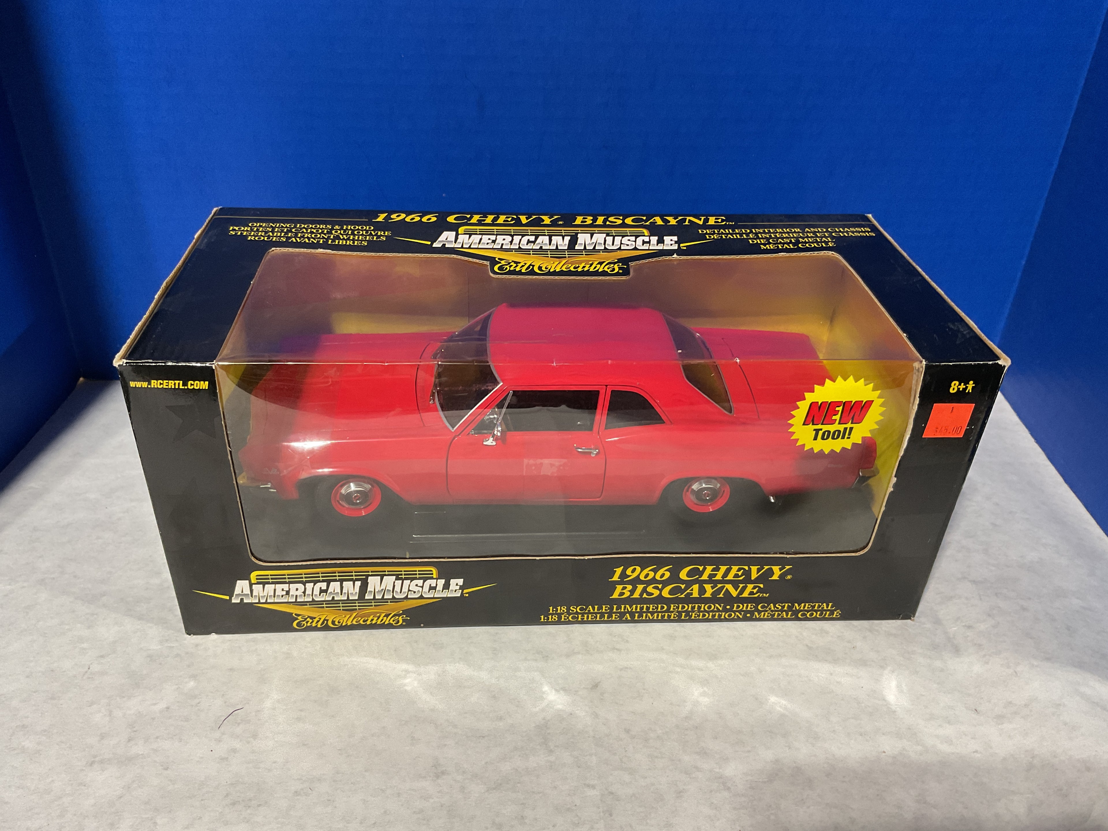 1:18 Scale 1966 Chevrolet Biscayne – Ertl American Muscle Die-Cast (Red)