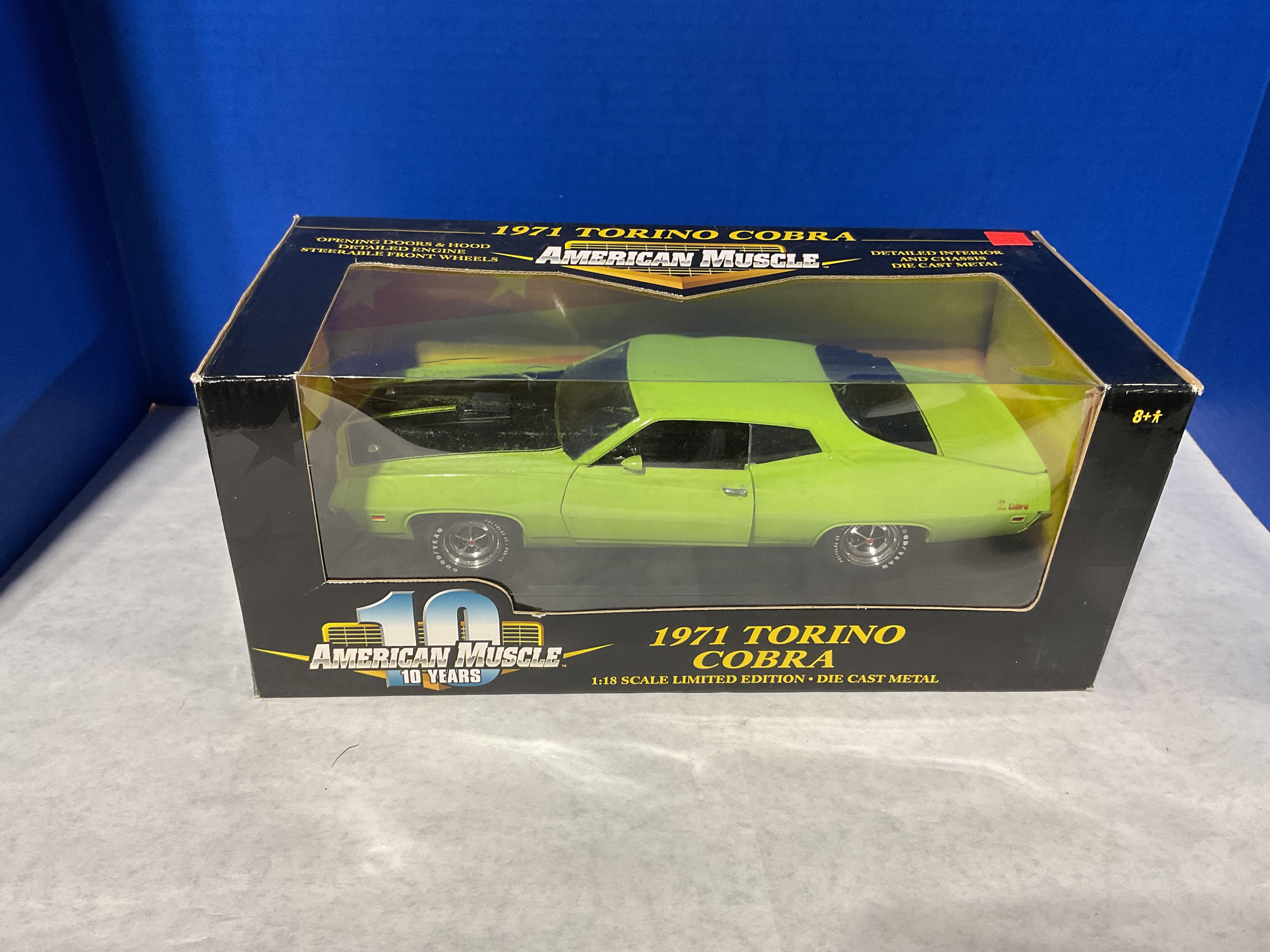 1:18 Scale 1971 Ford Torino Cobra – Ertl American Muscle Die-Cast (Green)  Description: