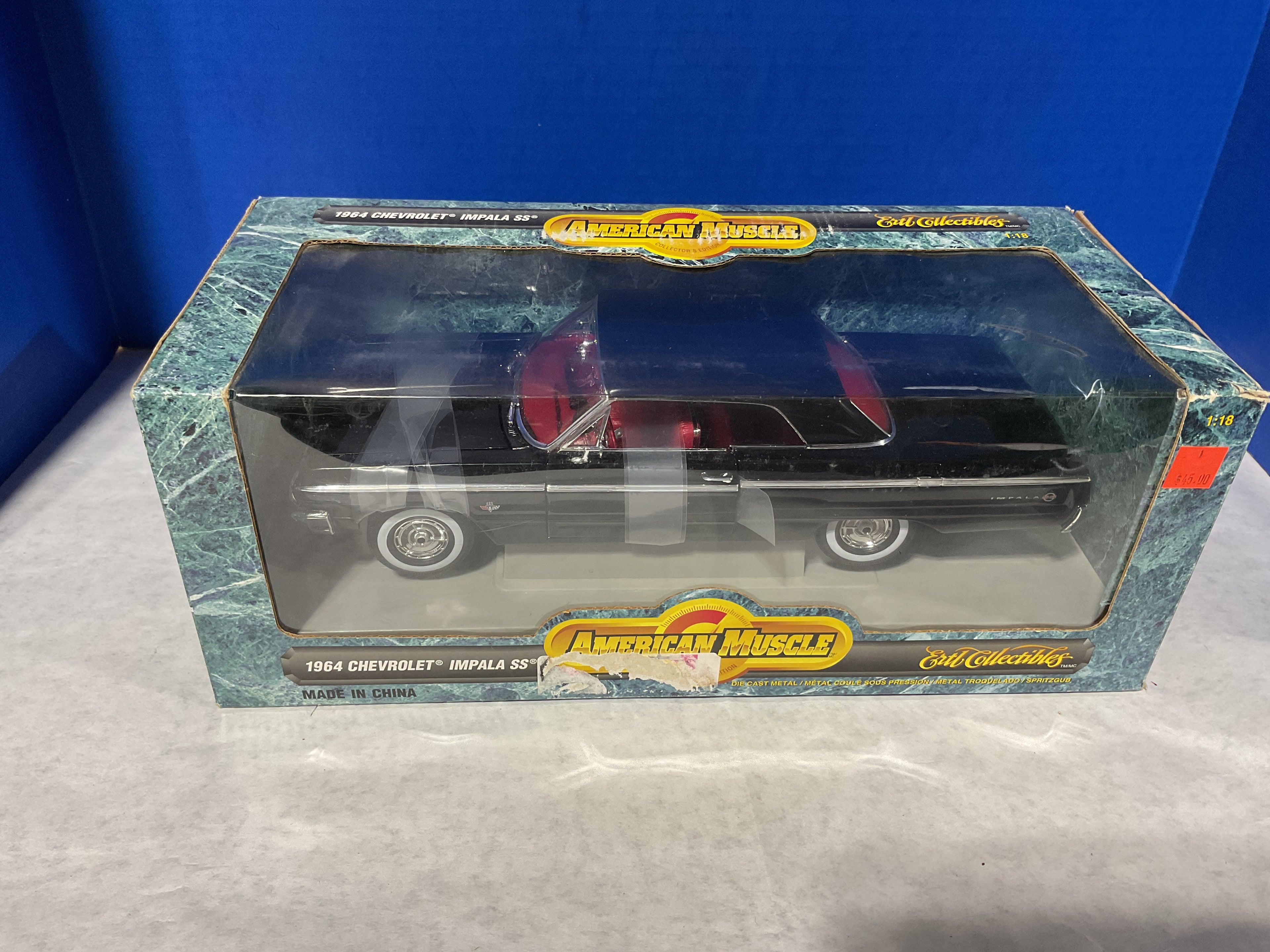 1:18 1964 Chevrolet Impala SS – Ertl American Muscle Die-Cast (Black w/ Red Interior)