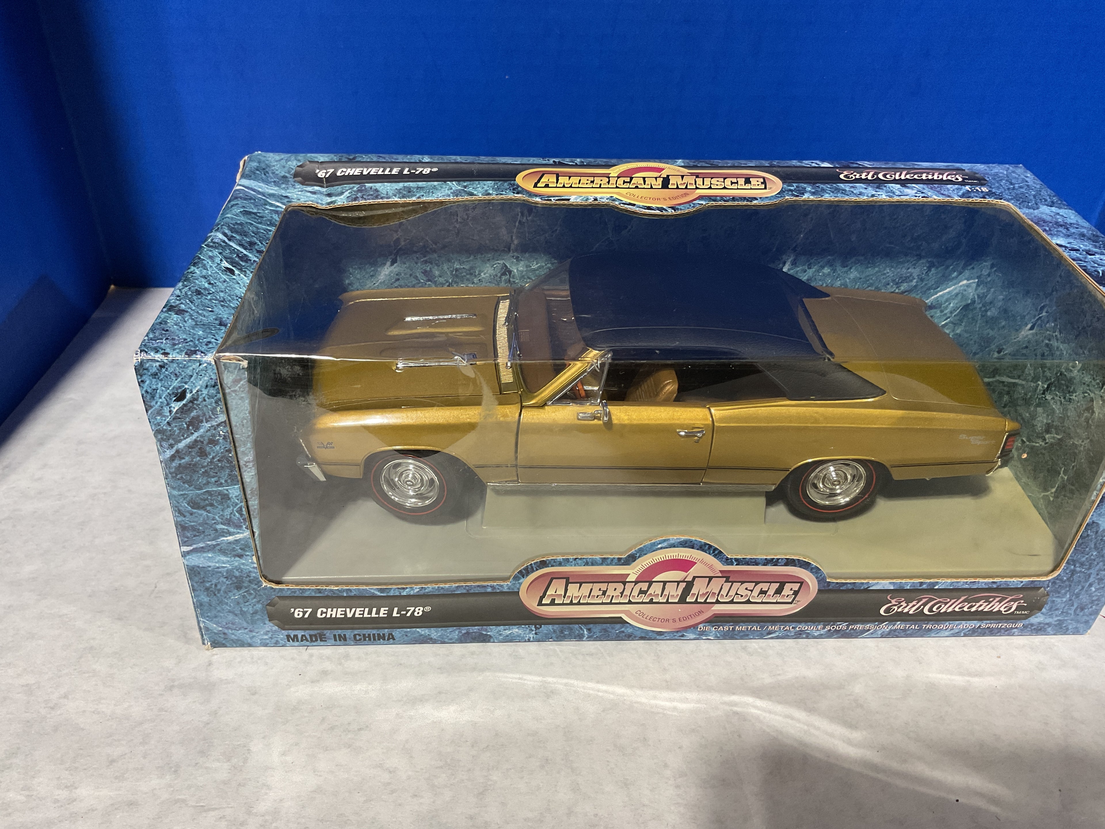 1:18 1967 Chevrolet Chevelle L78 – Ertl American Muscle Die-Cast (Gold w/ Black Top)