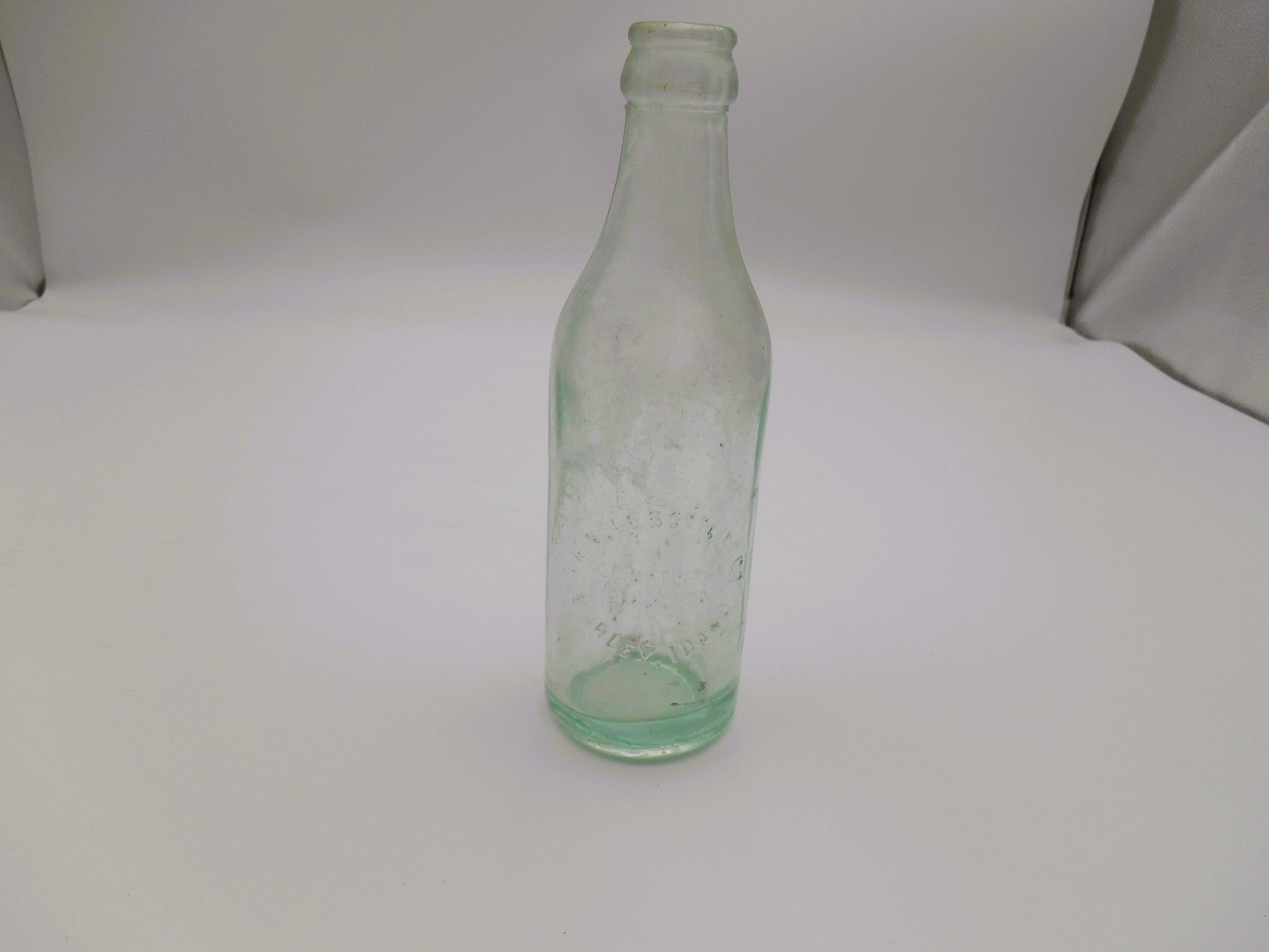 Antique Embossed Aqua Soda Bottle – Burley, Idaho