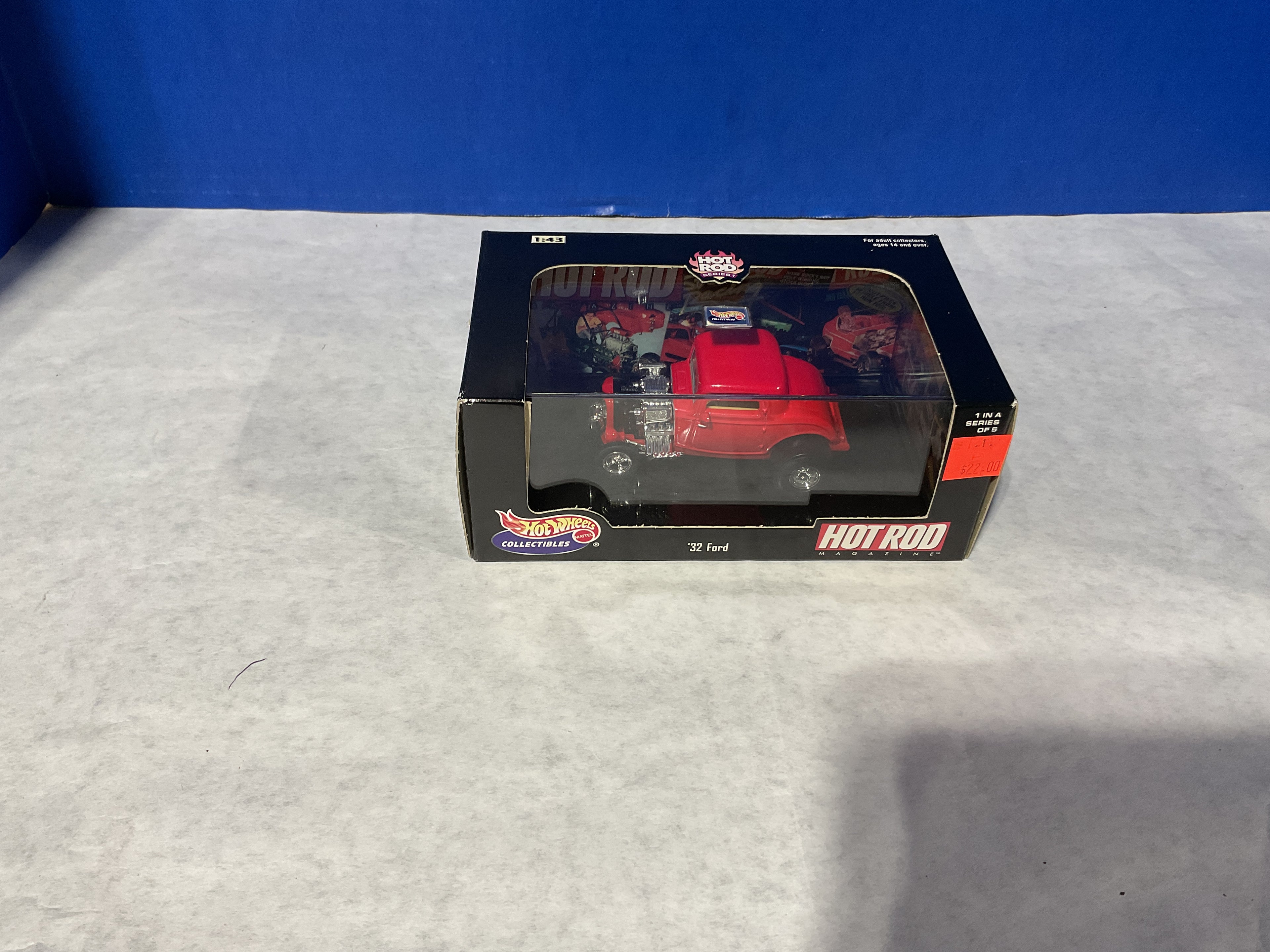 Hot Wheels '32 Ford Hot Rod Collectible – Die-Cast Car (Red, Boxed, 1 of 5 Series)