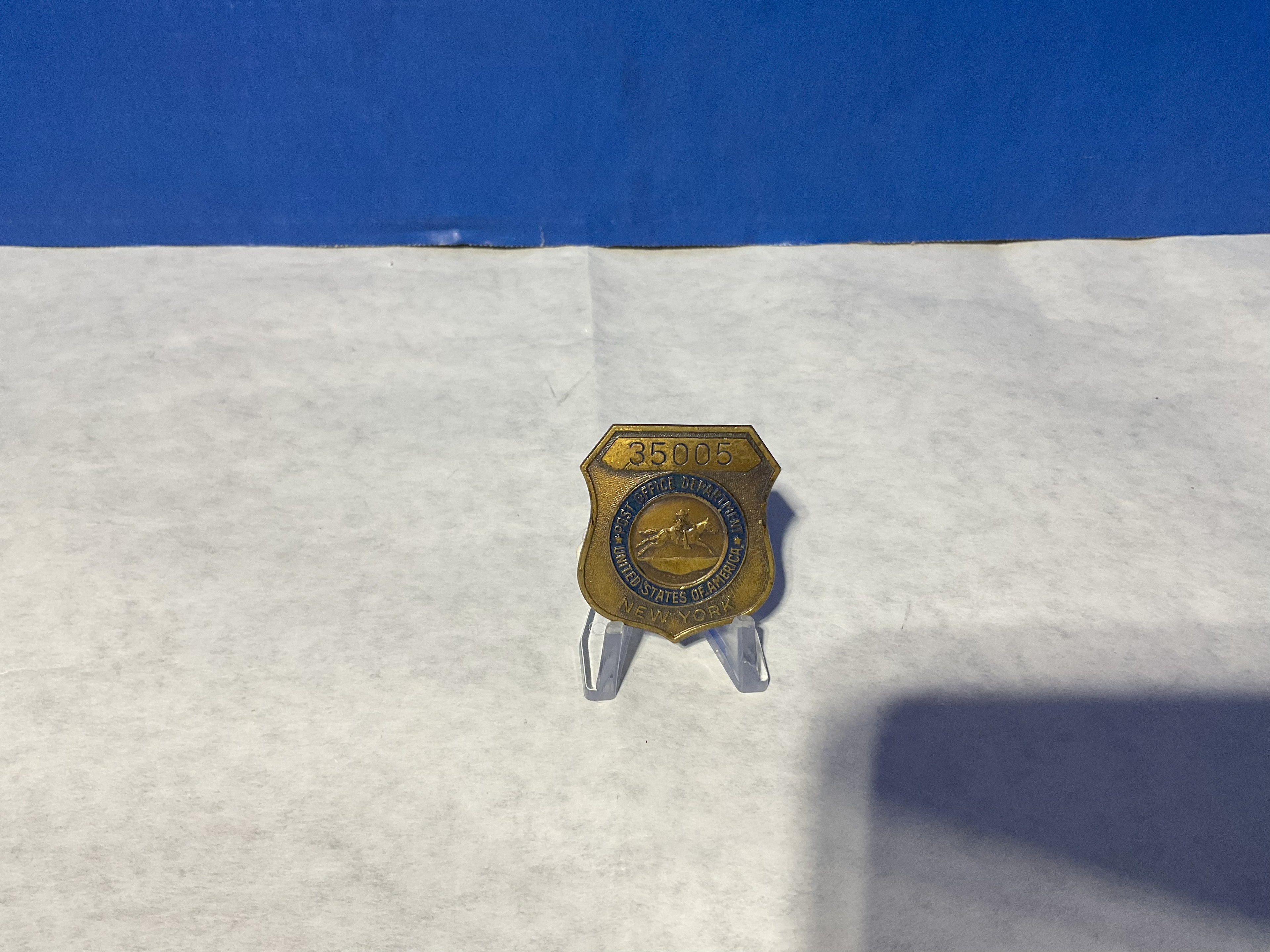Vintage U.S. Post Office Dept. Badge N.Y.