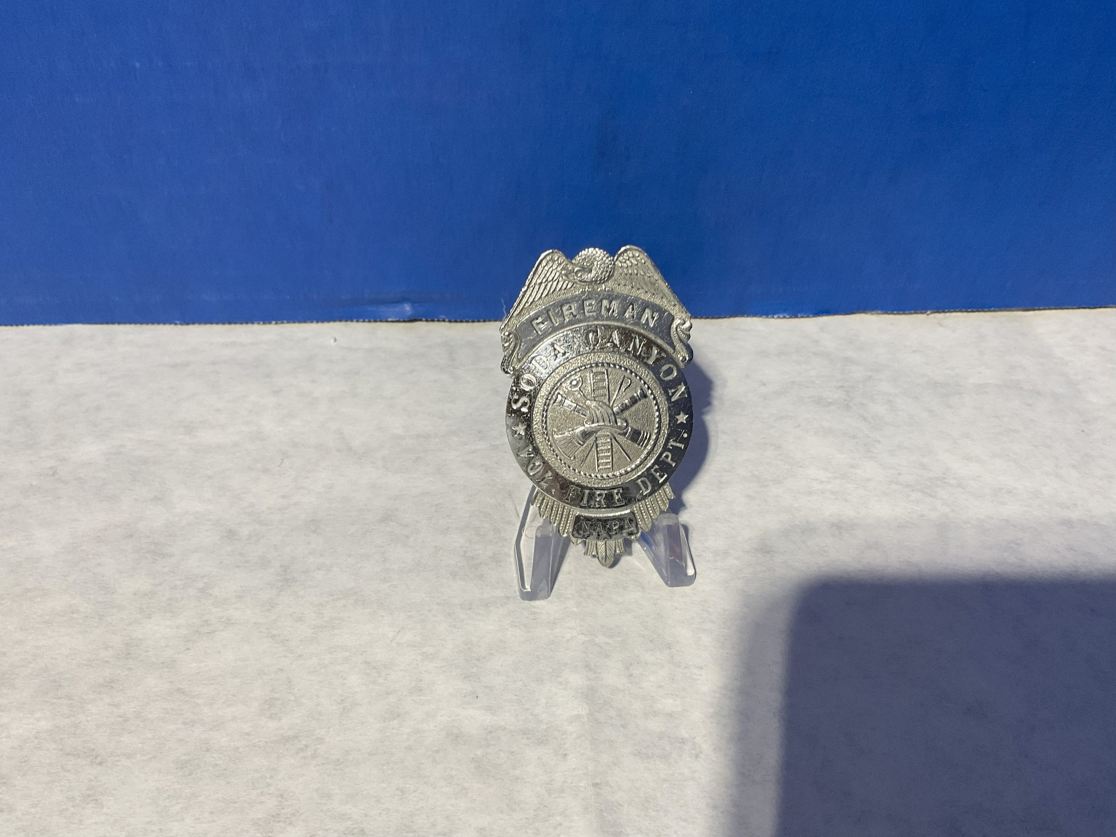 Fireman Soda Canyon Fire Department Napa Badge