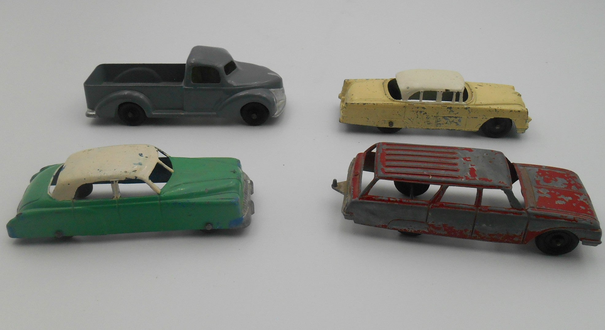 Lot of 4 Vintage Die-Cast Toy Cars – Mixed Makes & Models
