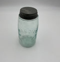 Mason's Patent Nov 30th 1858 Aqua Glass Jar with Zinc Lid – Classic Embossed Fruit Jar
