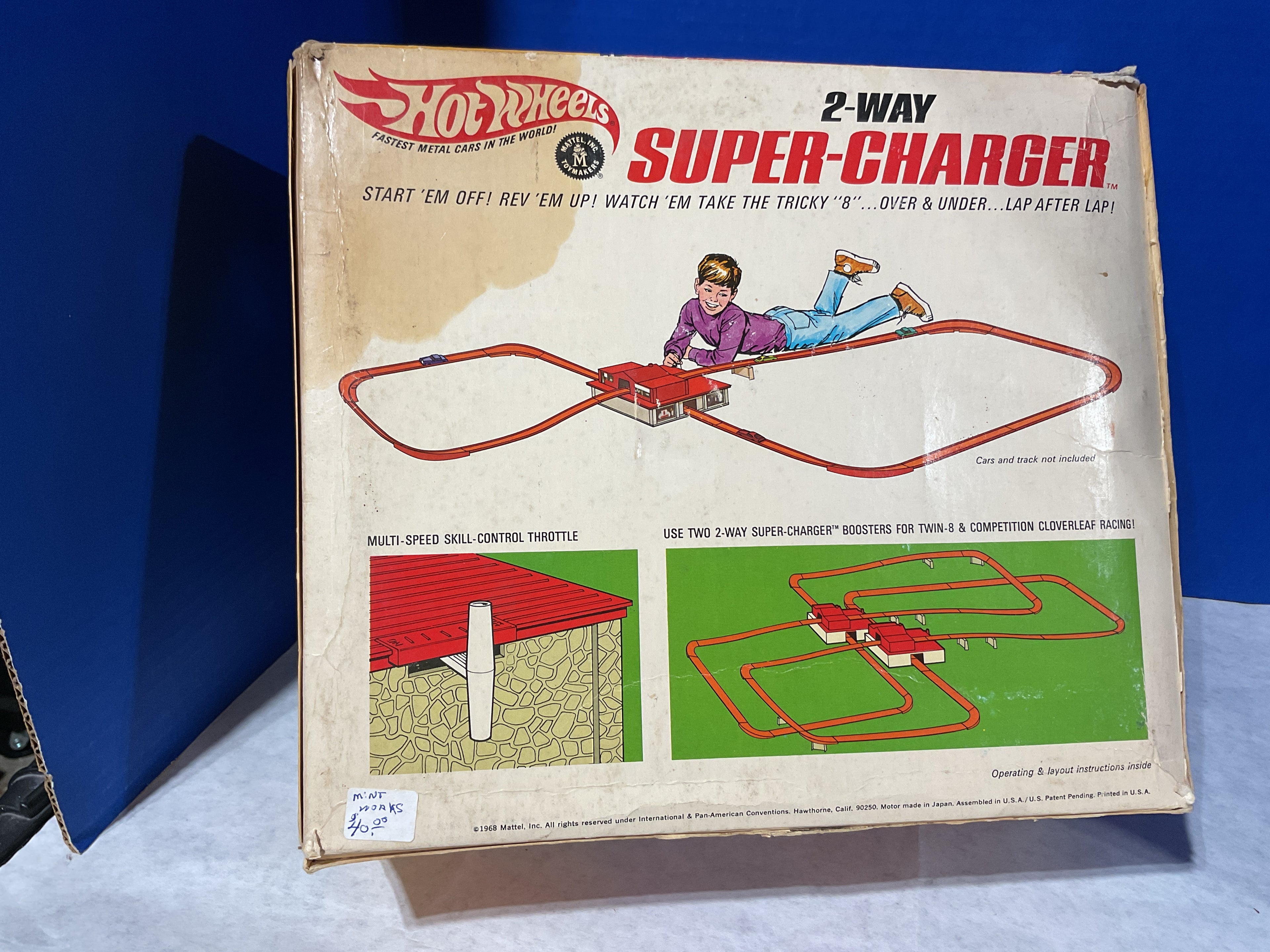 Vintage Hot Wheels 2-Way Super-Charger – Criss-Cross Power Boost Track Set (Original Box)