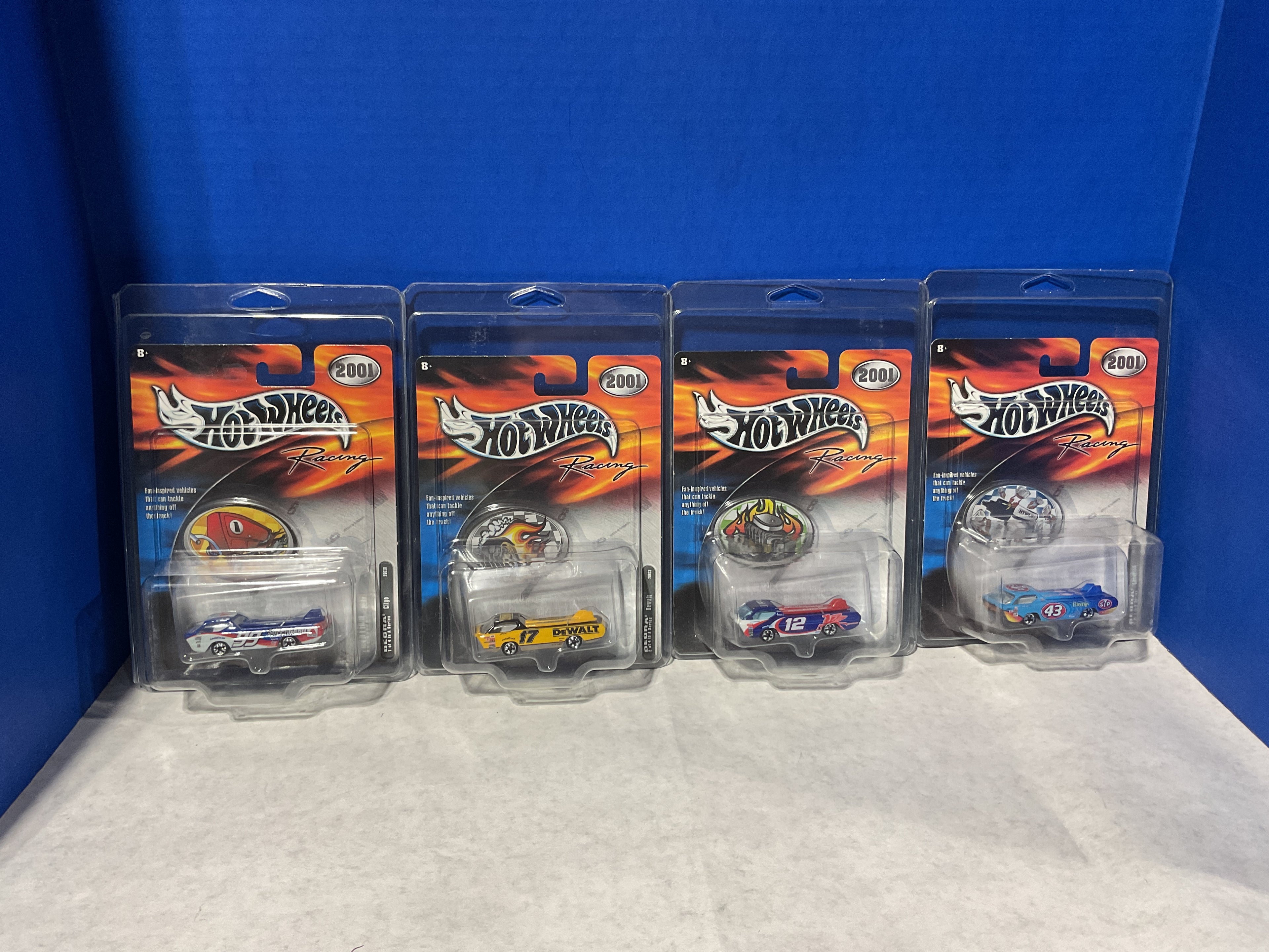 Set of 4 Hot Wheels Racing 2001 Series Die-Cast Cars – Custom/Deora Style Collection (Sealed)