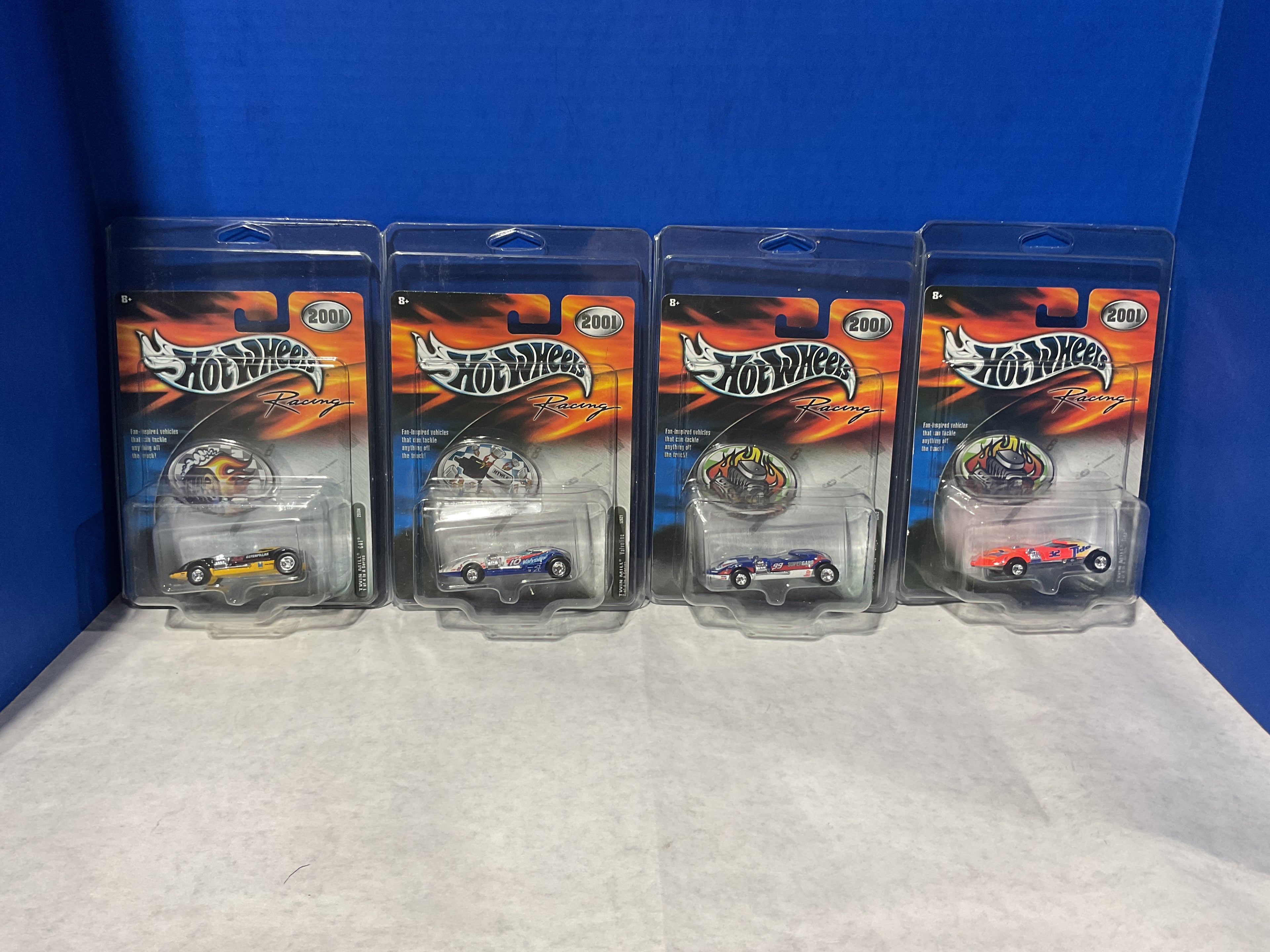 Set of 4 Hot Wheels Racing 2001 Series Die-Cast Cars – Twin Mill Style Collection (Sealed)
