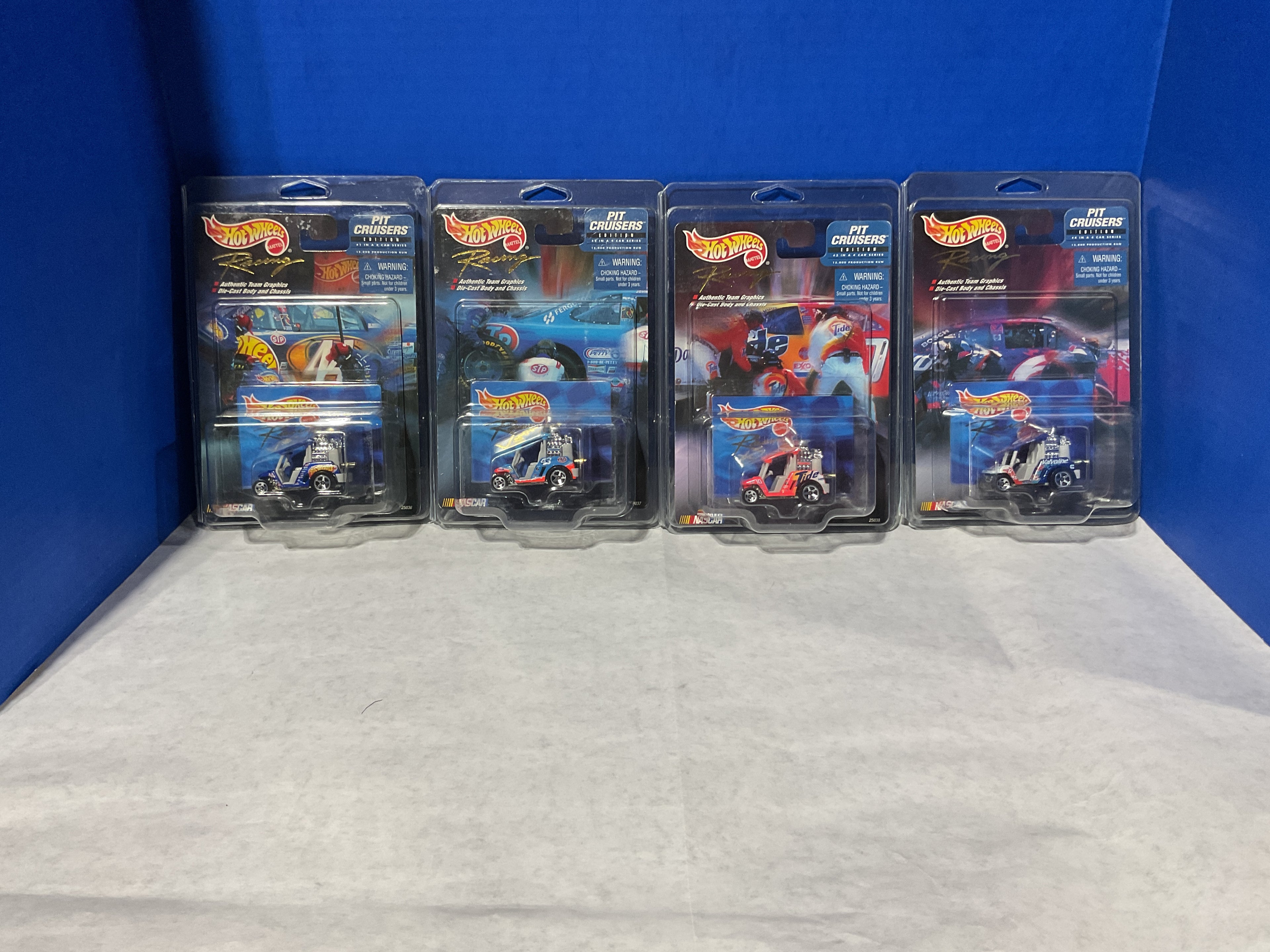 Set of 4 Hot Wheels Racing “Pit Cruisers” Series Die-Cast Vehicles – Limited Edition 1 of 15,000 (Sealed)