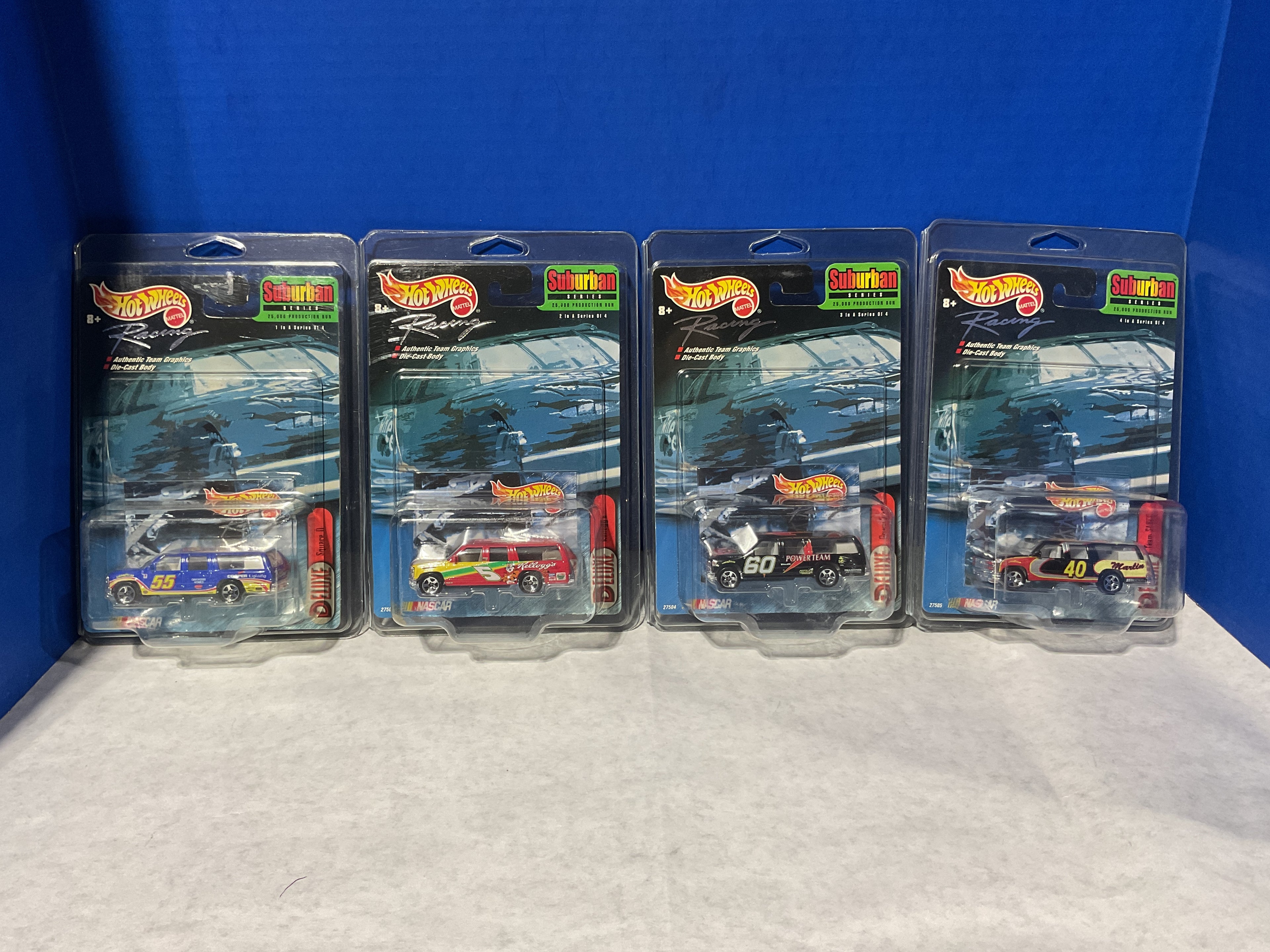 Set of 4 Hot Wheels Racing “Suburban” Series Die-Cast SUVs – Limited Edition 1 of 25,000 (Sealed)
