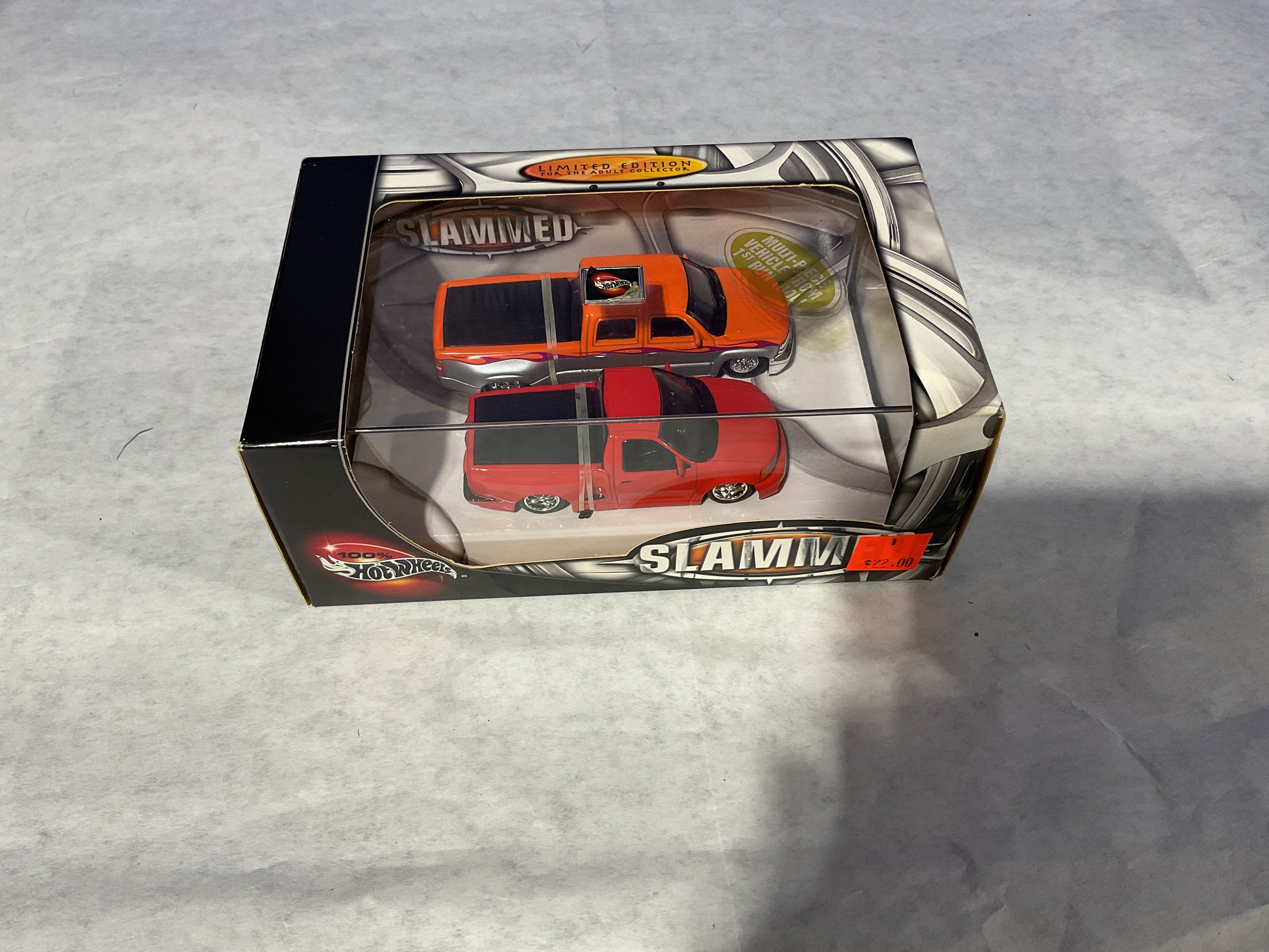 Hot Wheels “Slammed” Custom Truck Set – Limited Edition Die-Cast Pickup Pair