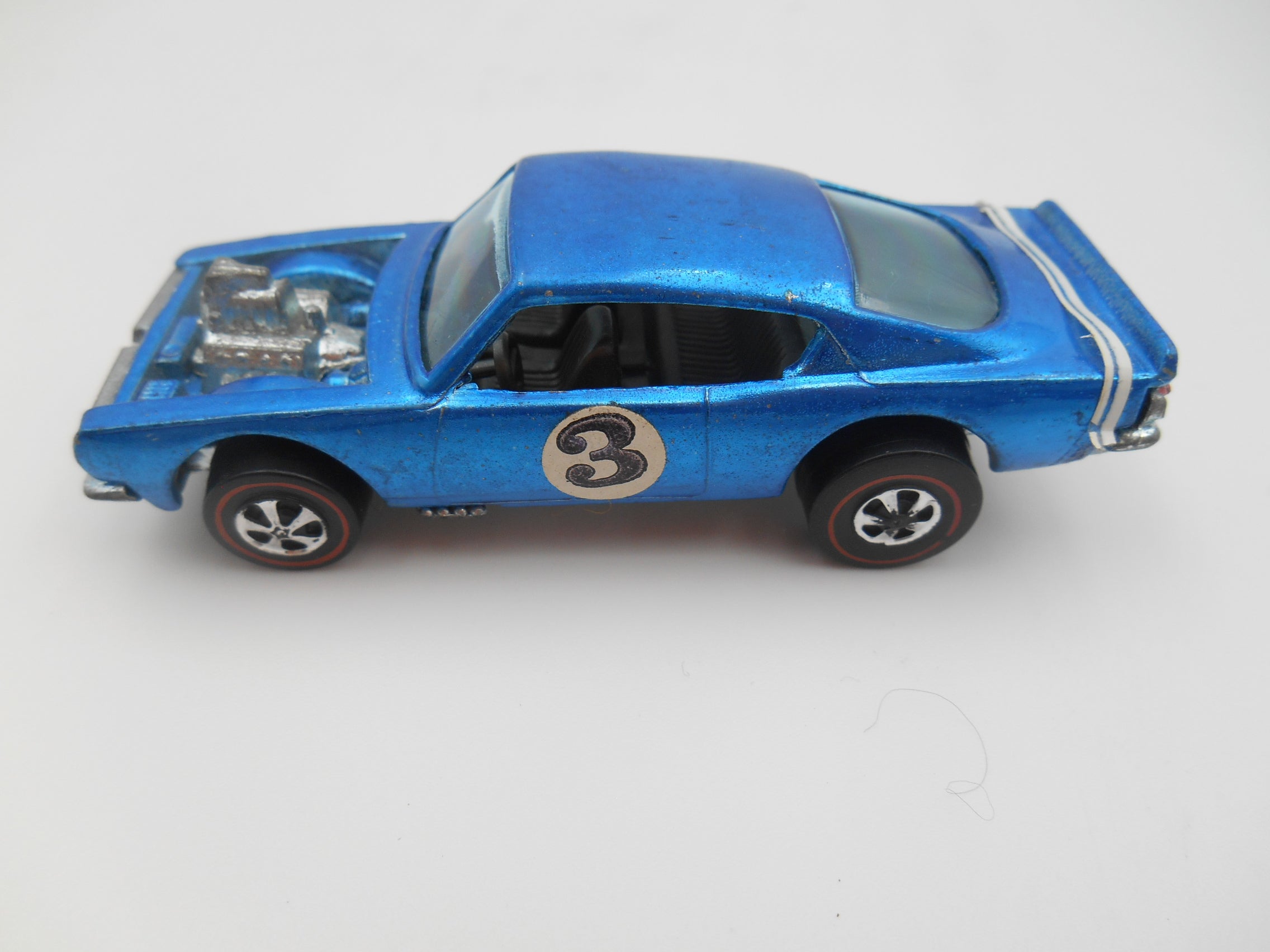 Vintage Hot Wheels King Kuda – Blue #3 Racing Variant metallic spectra flame