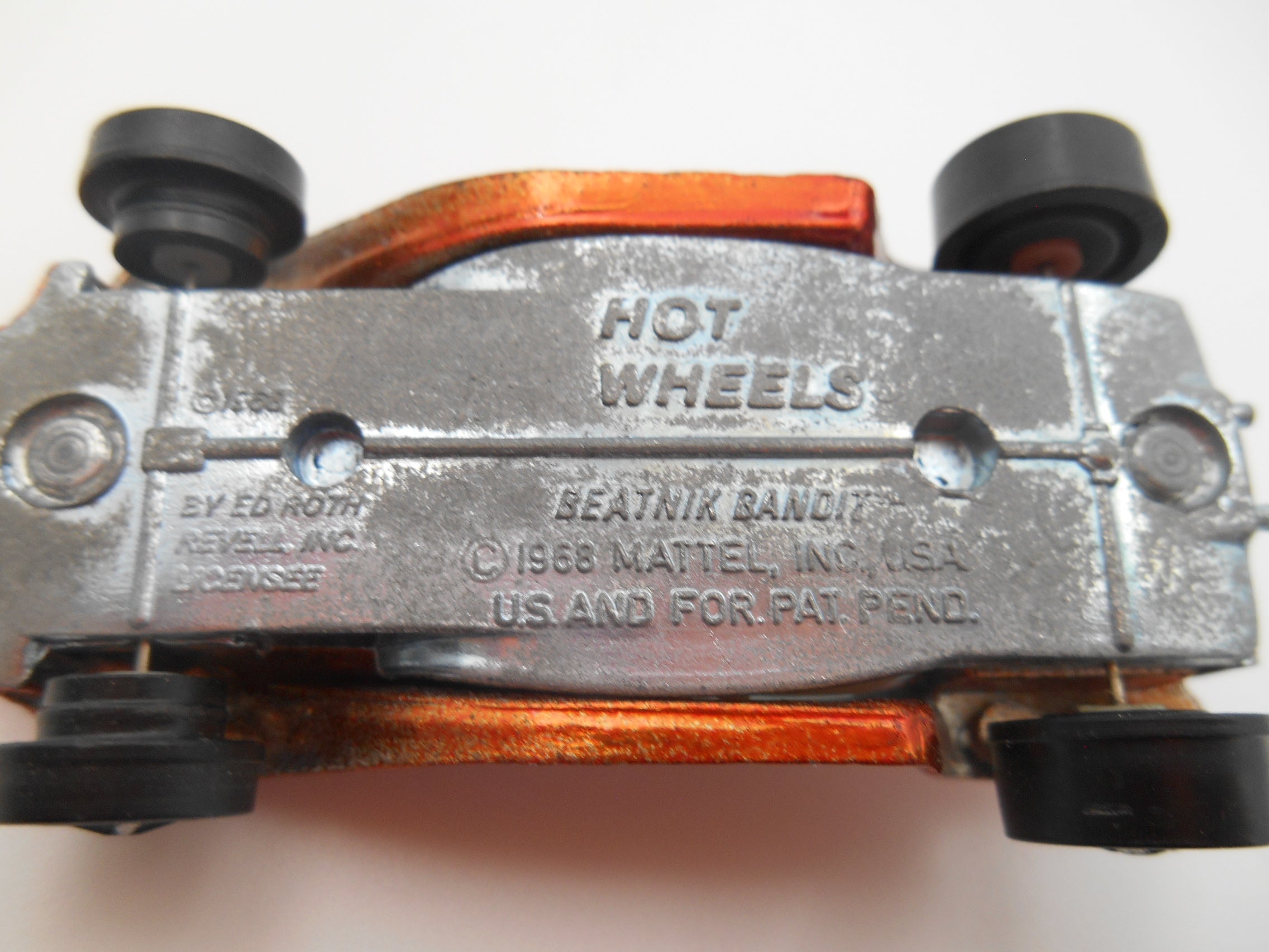 Vintage Hot Wheels Redline Beatnik Bandit Spectraflame Orange 1968 Mattel USA