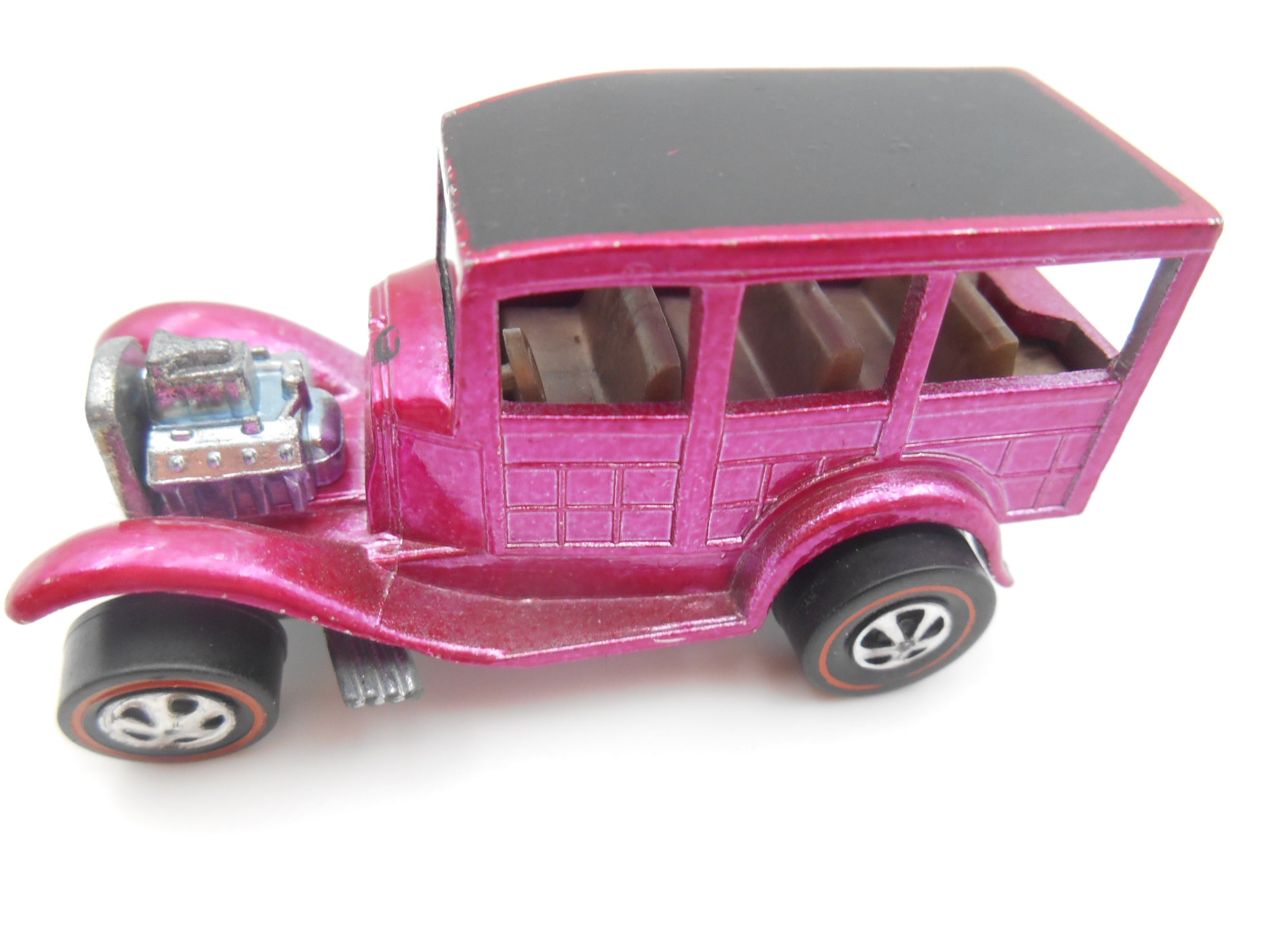 Vintage Hot Wheels Redline Classic '31 Ford Woody Magenta Pink 1968 Mattel Hong Kong