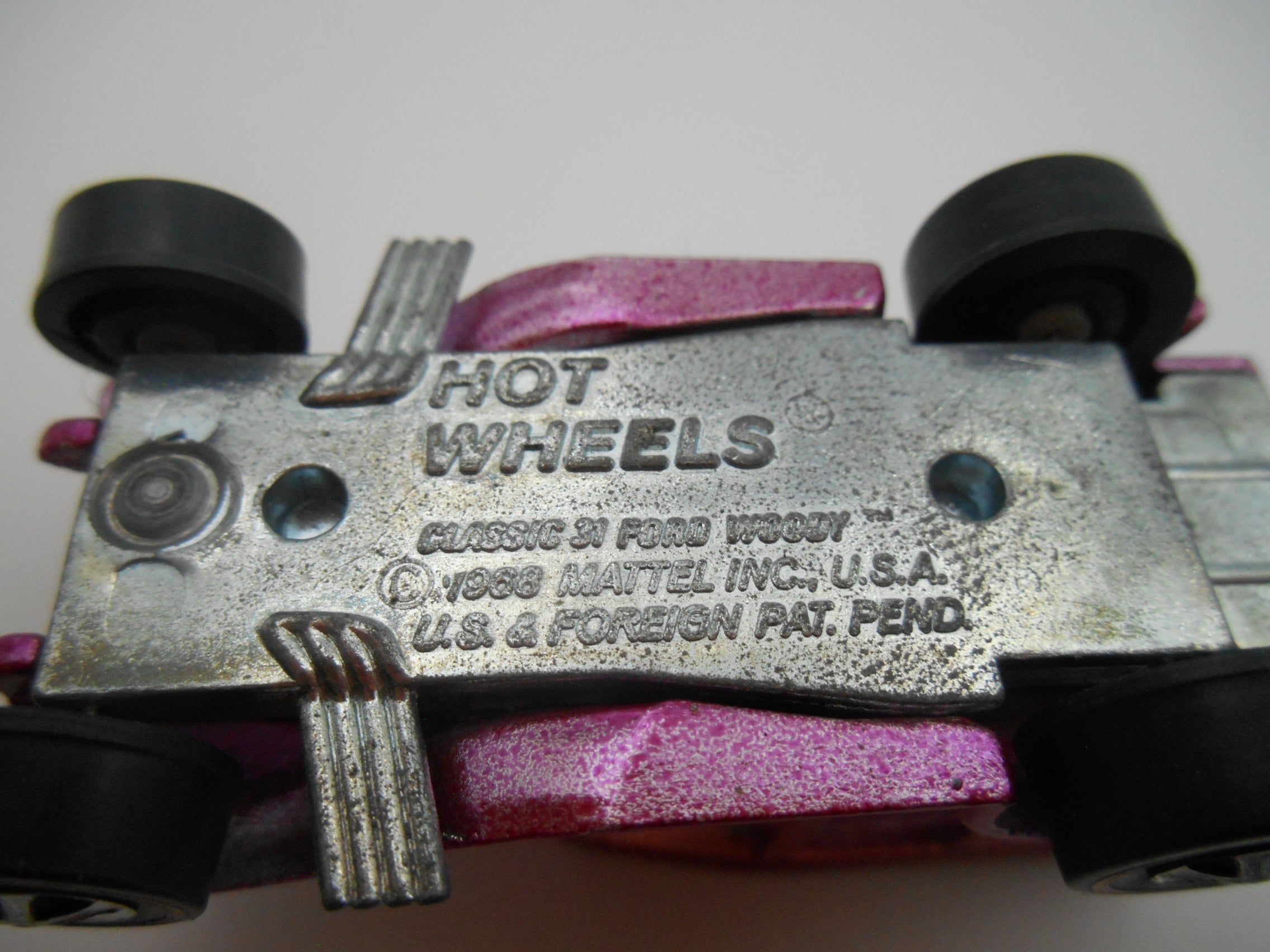Vintage Hot Wheels Redline Classic '31 Ford Woody Magenta Pink 1968 Mattel Hong Kong