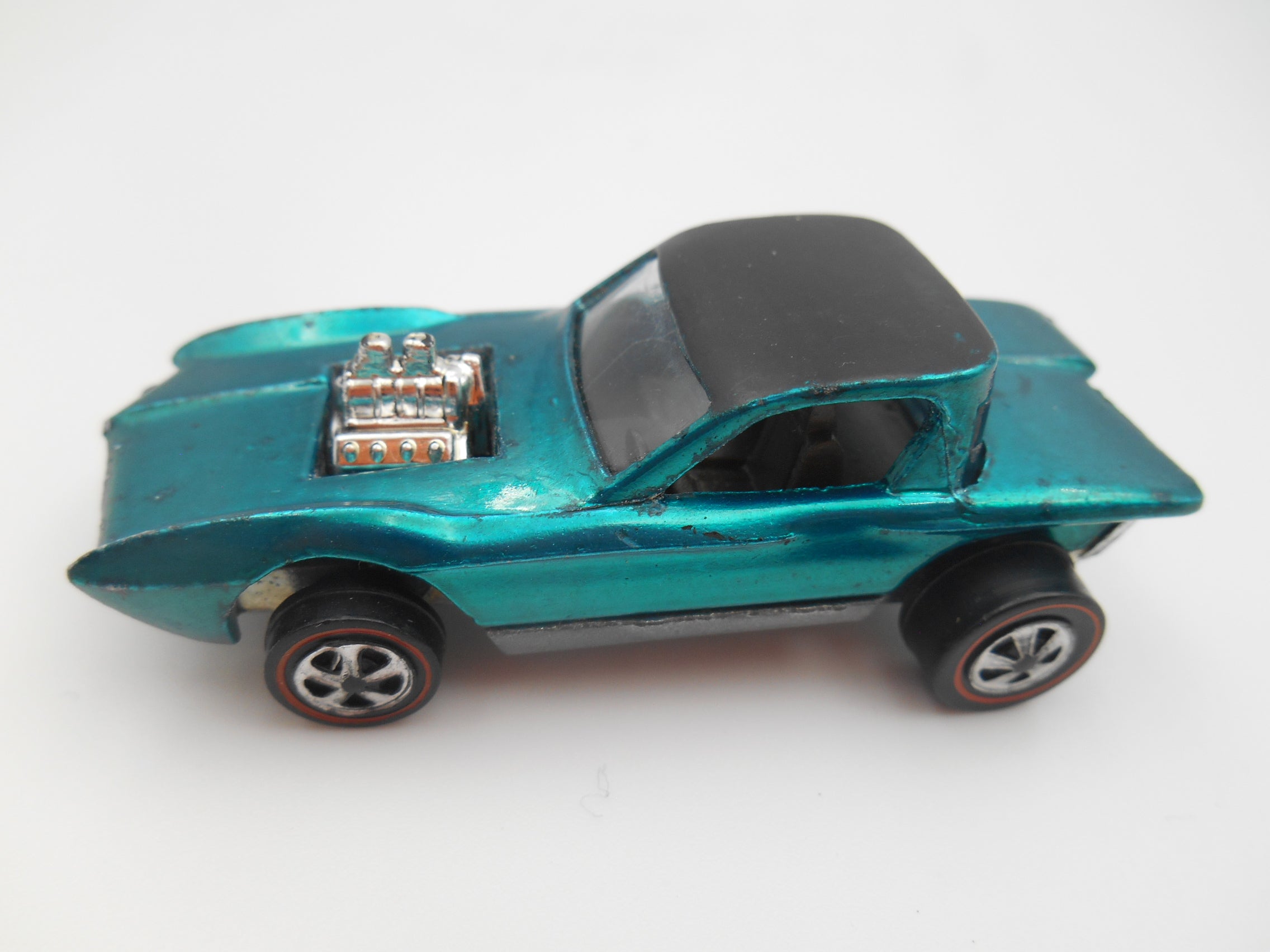 Vintage Hot Wheels Redline Python Aqua Teal Mattel Hong Kong 1968 metallic