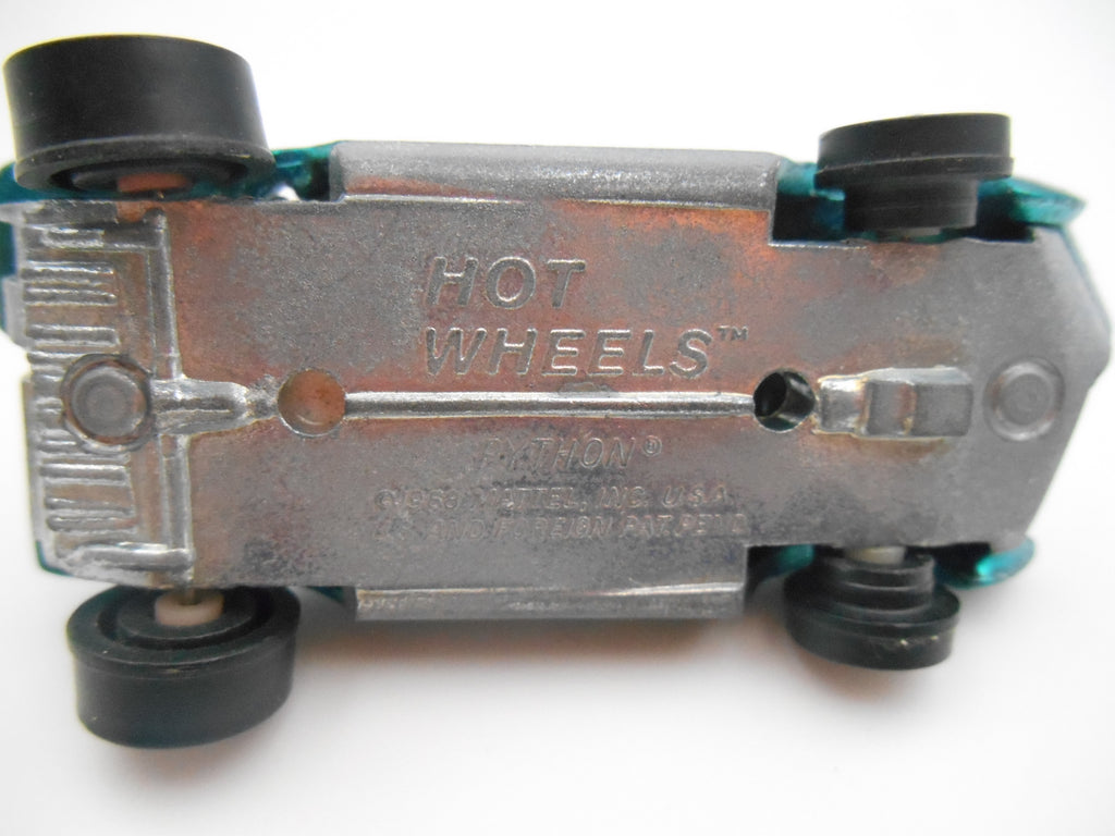Vintage Hot Wheels Redline Python Aqua Teal Mattel Hong Kong 1968 metallic