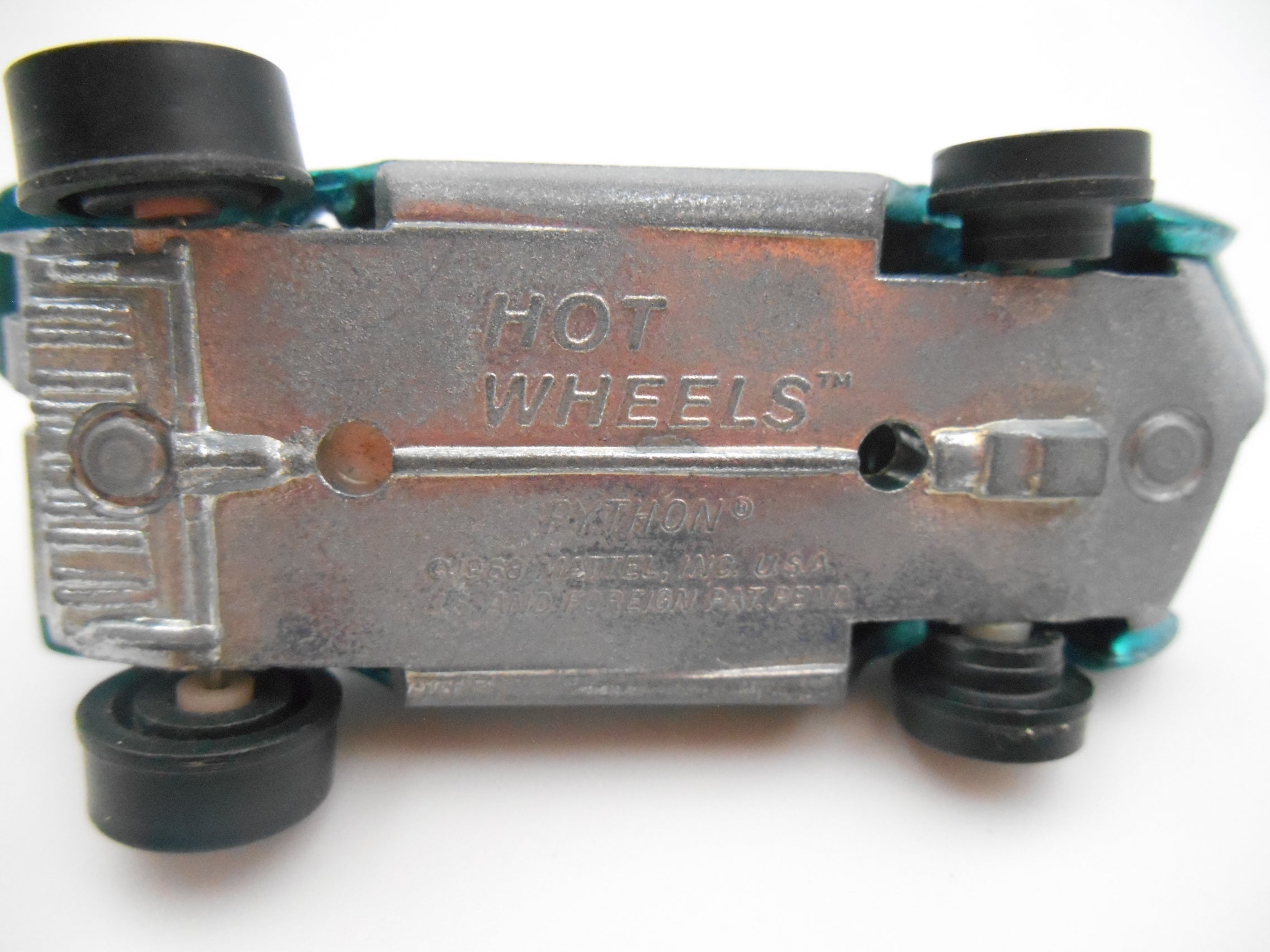 Vintage Hot Wheels Redline Python Aqua Teal Mattel Hong Kong 1968 metallic