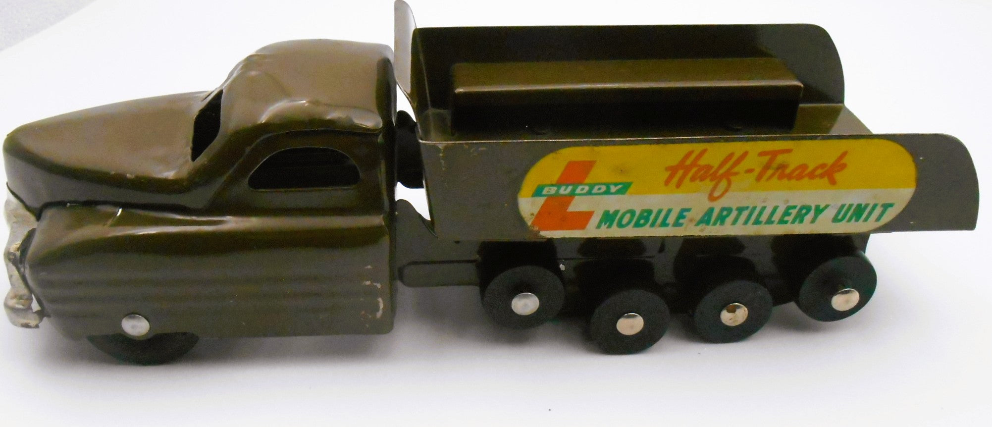 Vintage Buddy L Half-Track Mobile Artillery Unit Toy Truck