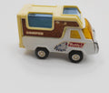 Vintage Buddy L Camper Van White Yellow Toy Vehicle Opening Hood