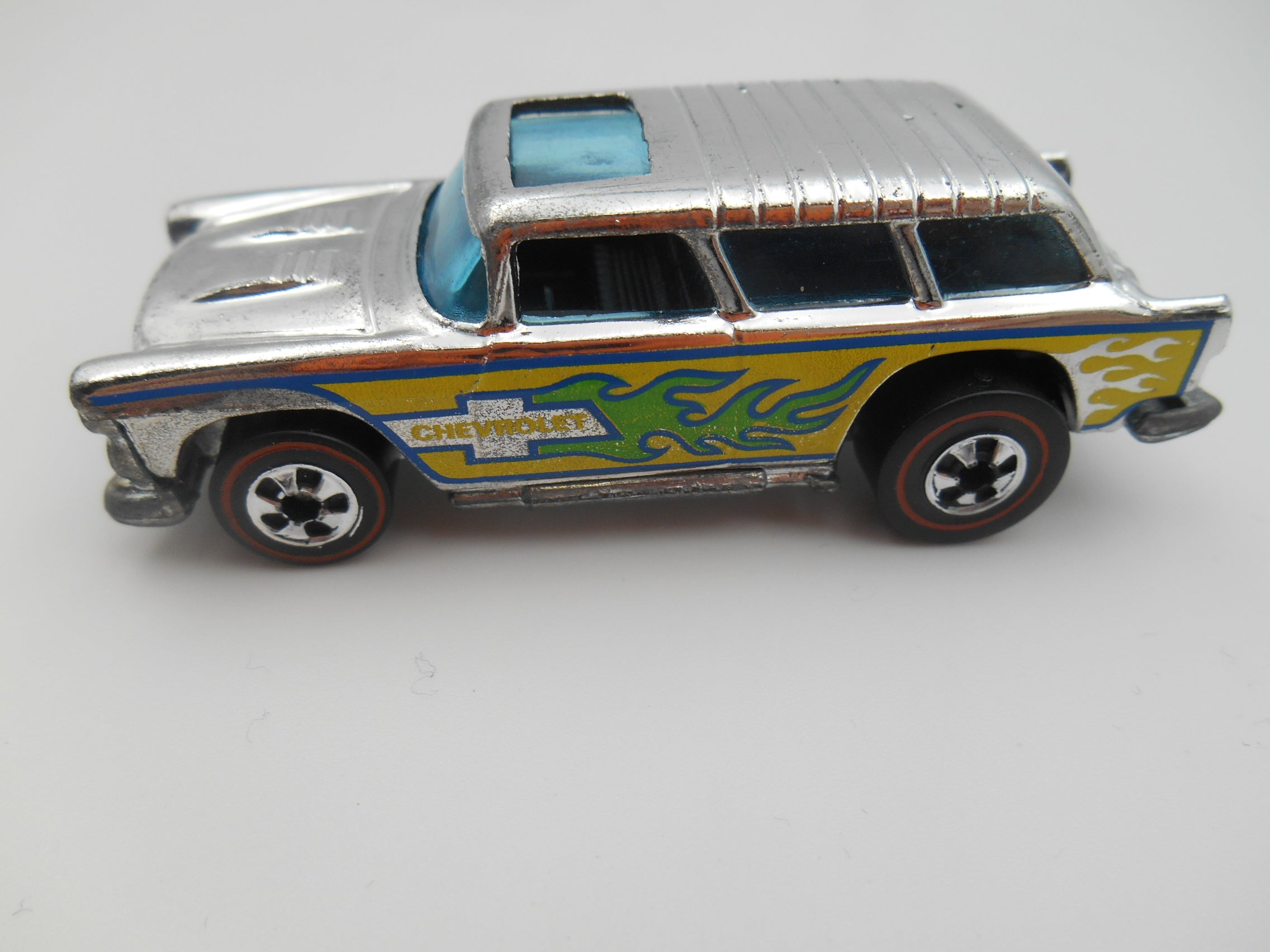 Vintage Hot Wheels Alive '55™ Chevrolet (1968 Casting) chrome with graphics