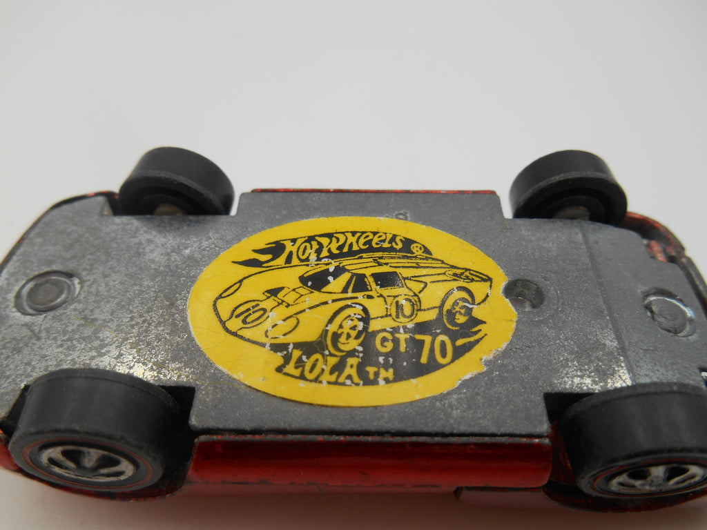Vintage Hot Wheels Redline Lola GT70 Red Spectraflame Club Kit Base Sticker 1970 Mattel Hong Kong