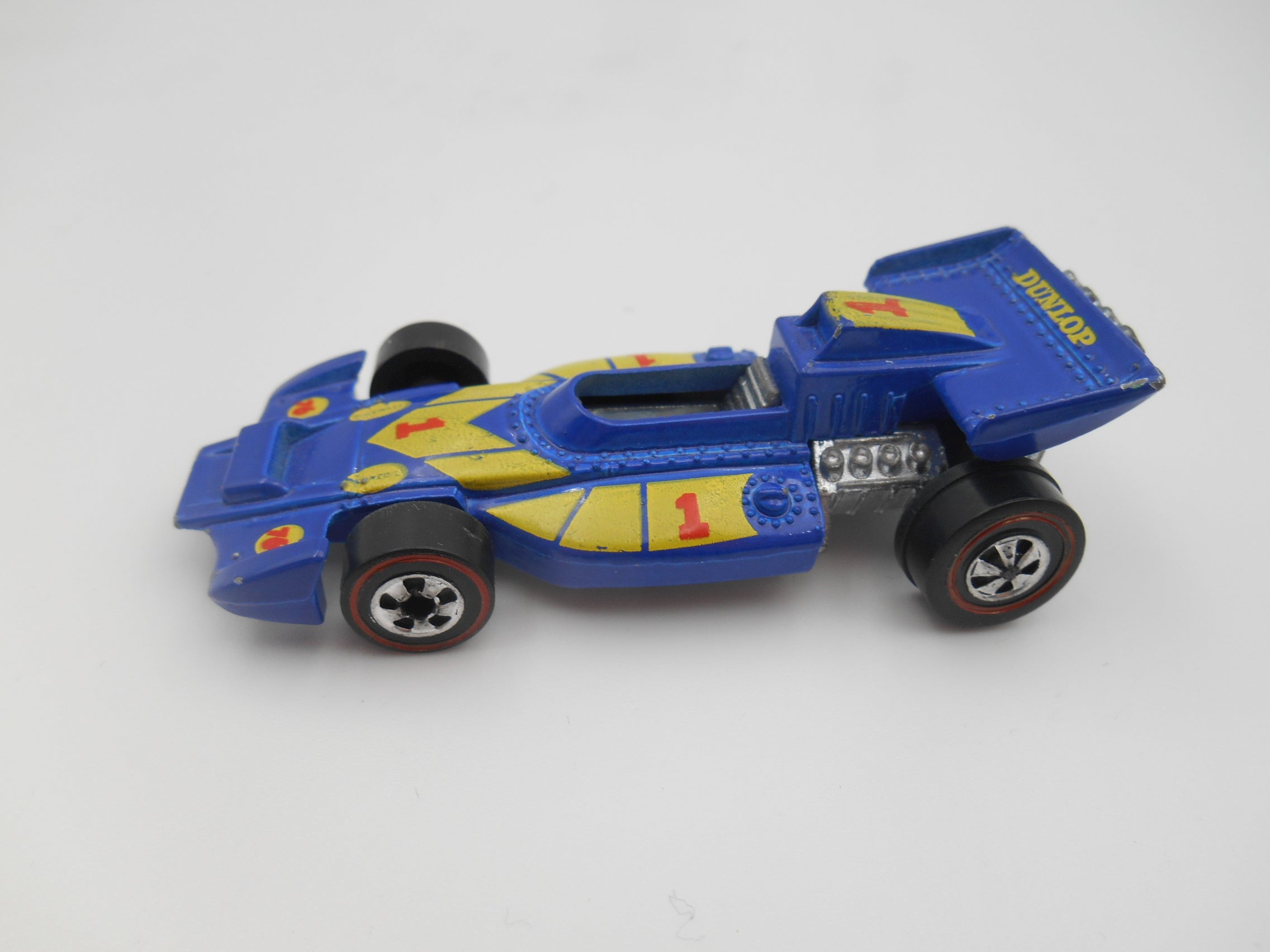 Vintage Hot Wheels El Rey Special™ Formula Racer (1973 Casting) blue with yellow graphics