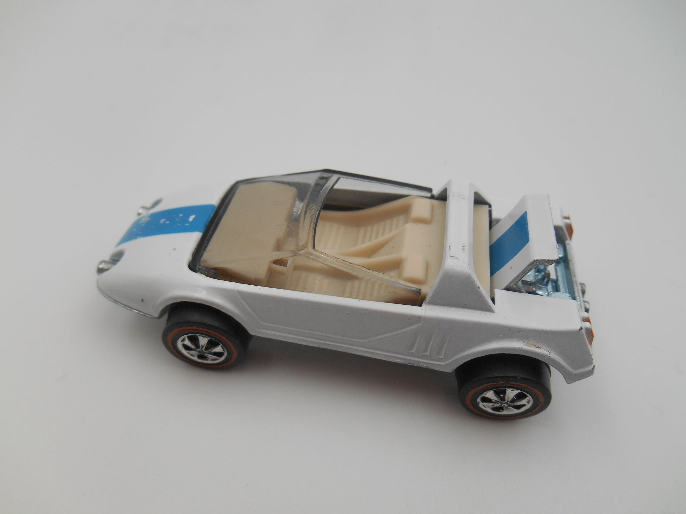 Vintage Hot Wheels Jack "Rabbit" Special (1969 Casting) white body with blue stripe