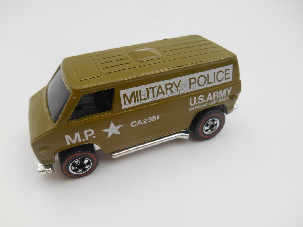 Vintage Hot Wheels Military Police Van (1974 Casting)green with white lettering