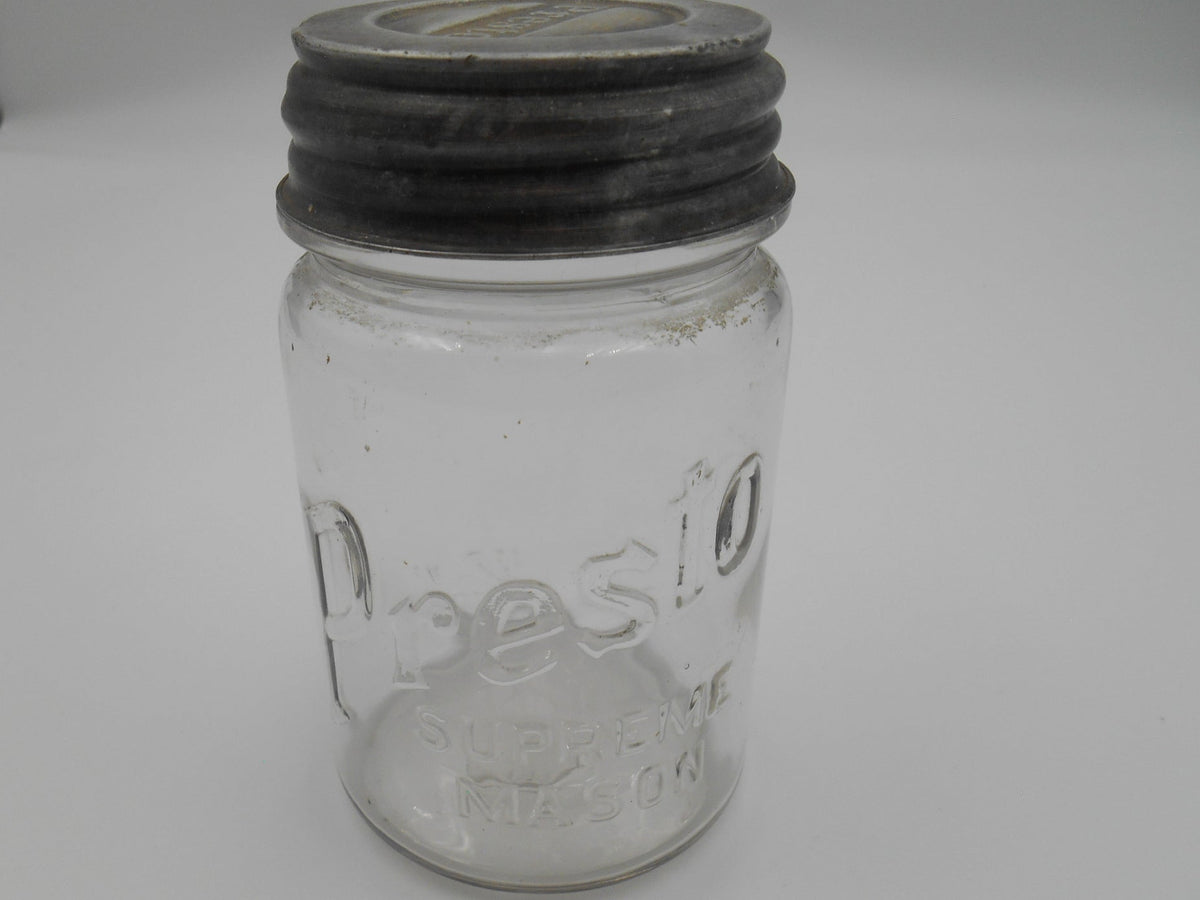 Vintage Presto Supreme Mason Pint Jar – Clear Glass