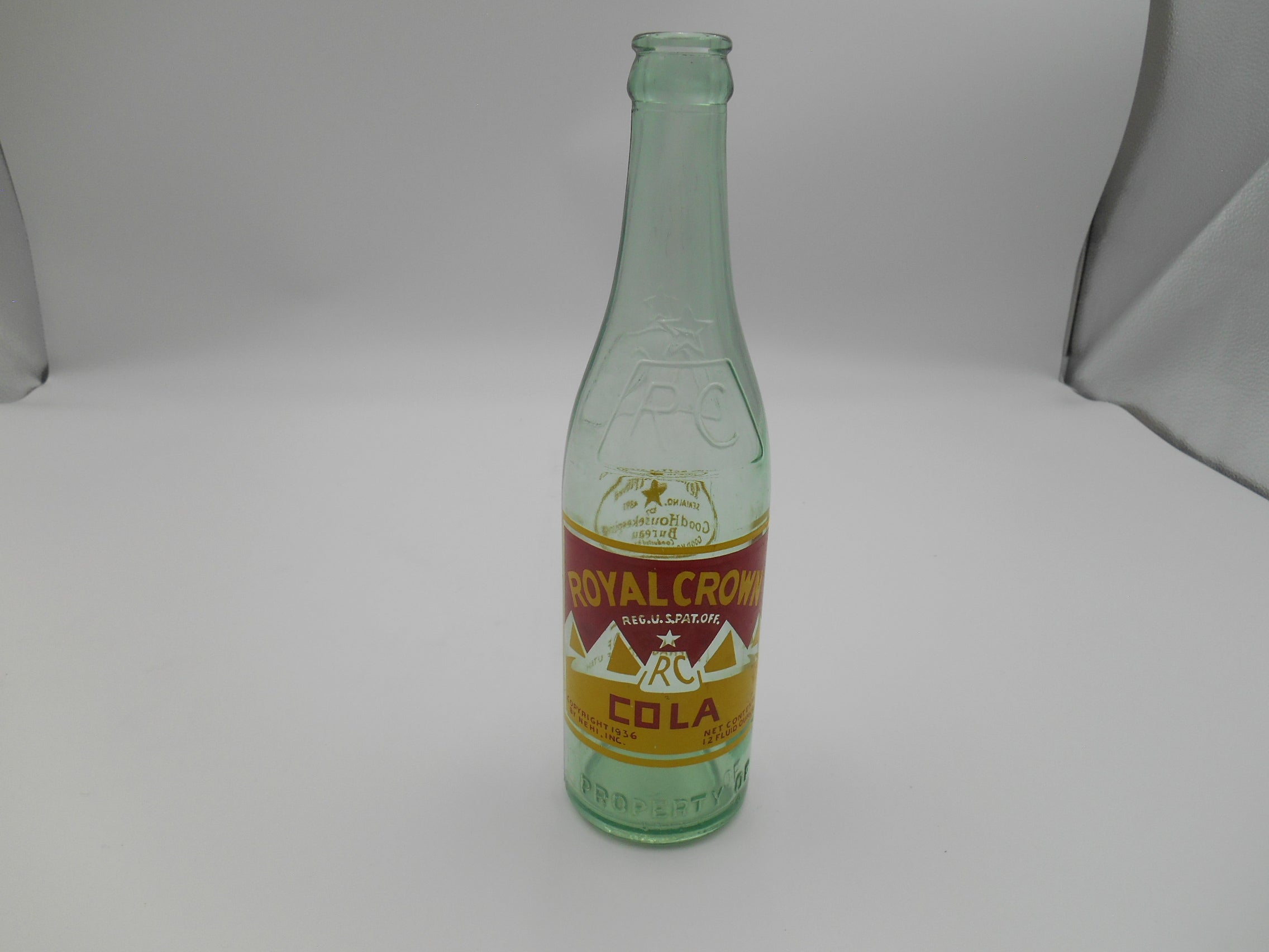 Vintage Royal Crown RC Cola 12 oz Glass Soda Bottle