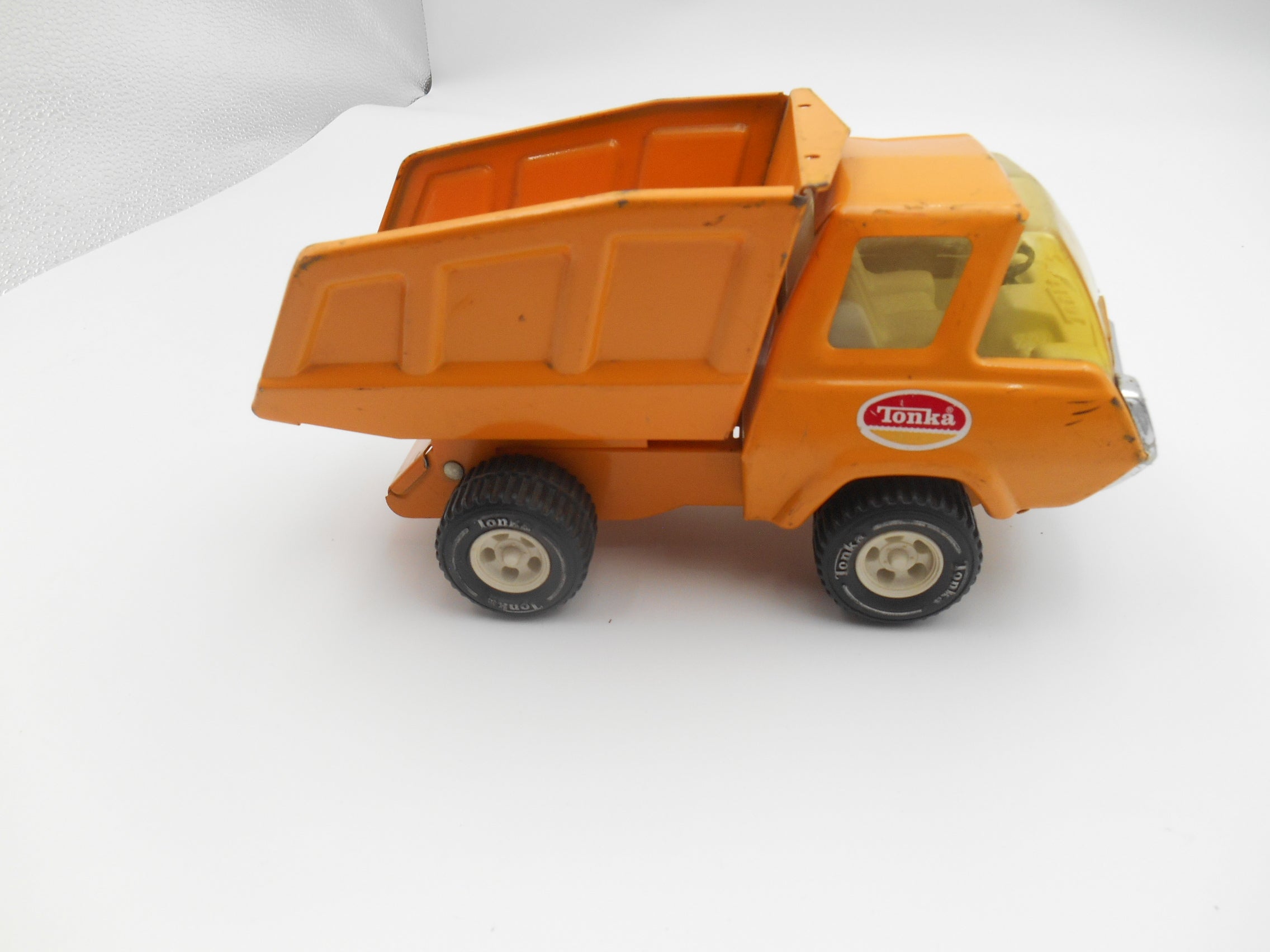 Vintage Tonka Orange Mighty Dump Truck Pressed Steel Toy