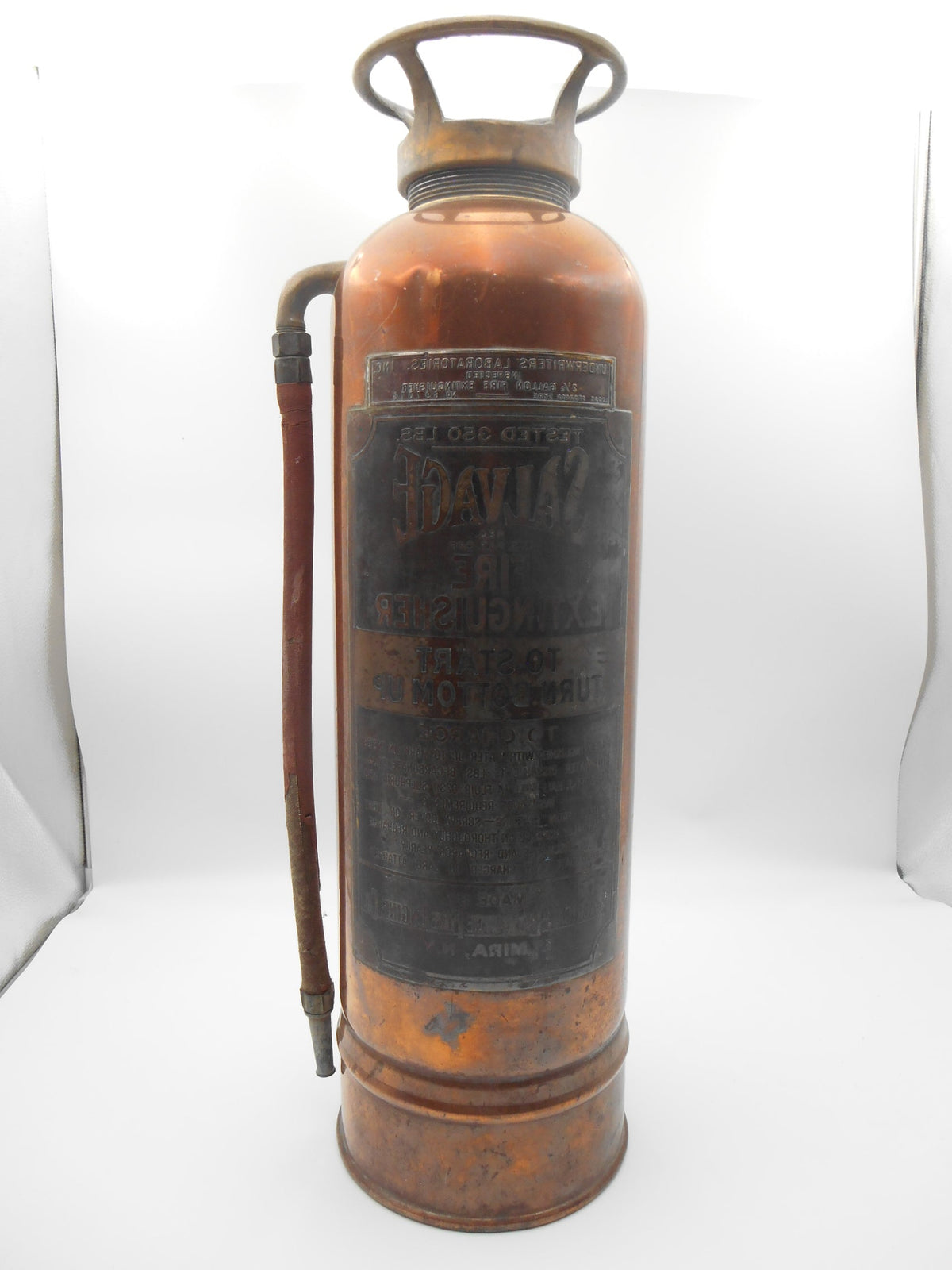 Vintage 1920s–1930s 2½-Gallon Soda-Acid Fire Extinguisher Copper and brass