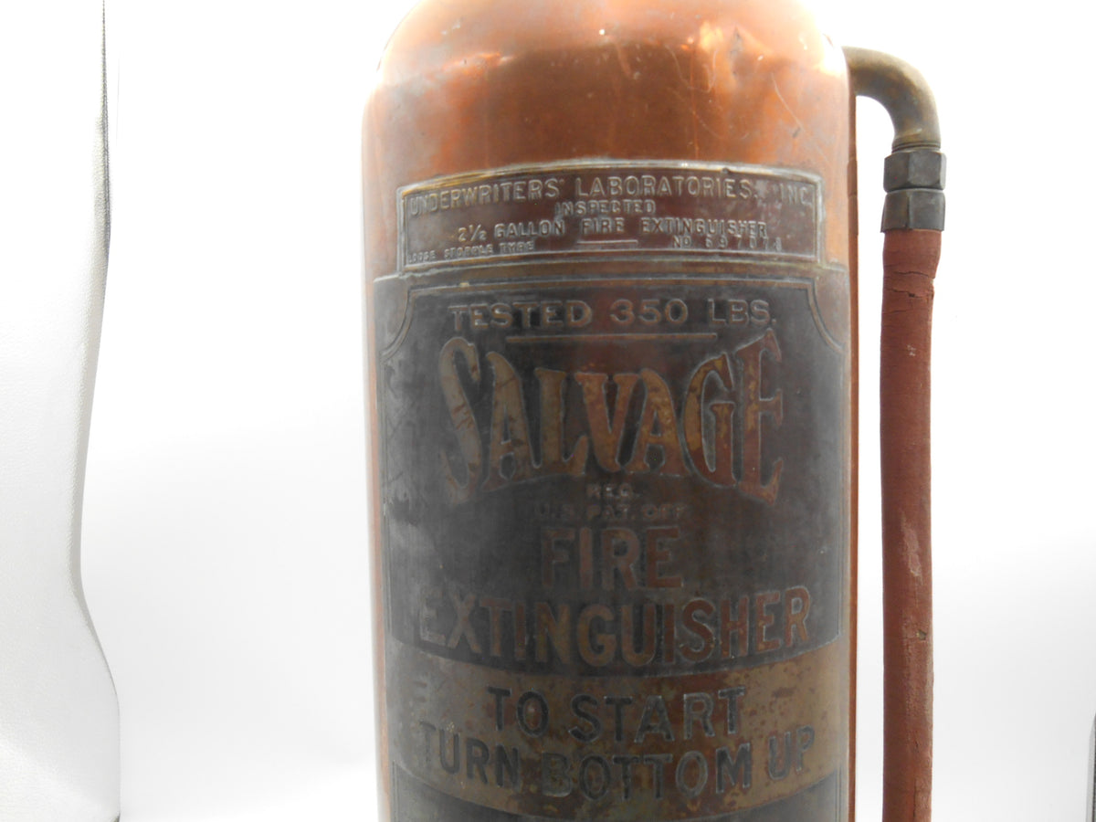 Vintage 1920s–1930s 2½-Gallon Soda-Acid Fire Extinguisher Copper and brass